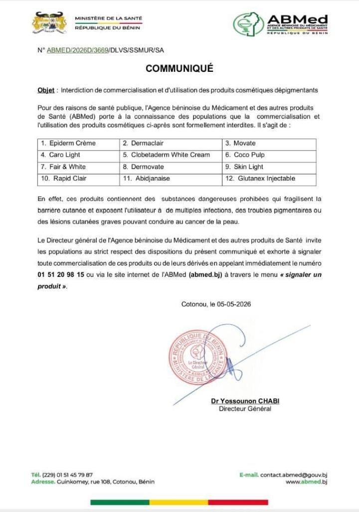 Image supplémentaire pour L’ABMed sonne l’alerte et interdit 12 marques au Bénin