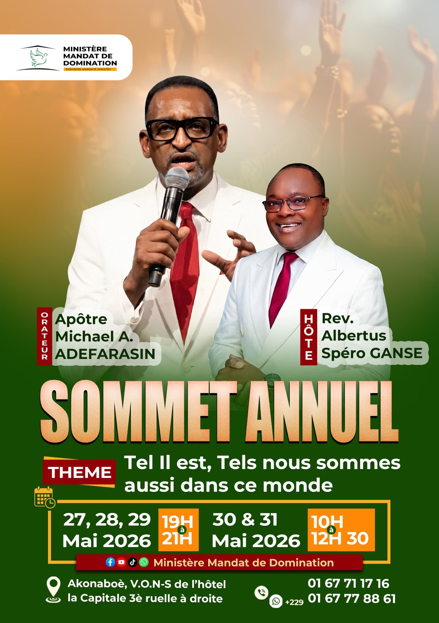 L’Apôtre Michael Adefarasin attendu pour un grand sommet spirituel
