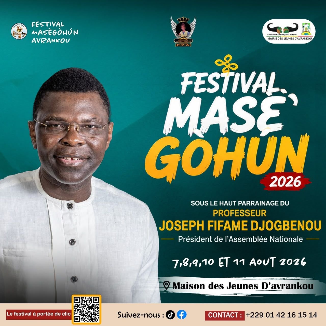 Joseph Djogbénou apporte son soutien au Festival Masè Gòhùn