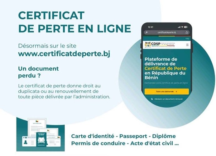 Certificat de perte : le Bénin franchit une nouvelle étape dans la digitalisation des démarches administratives