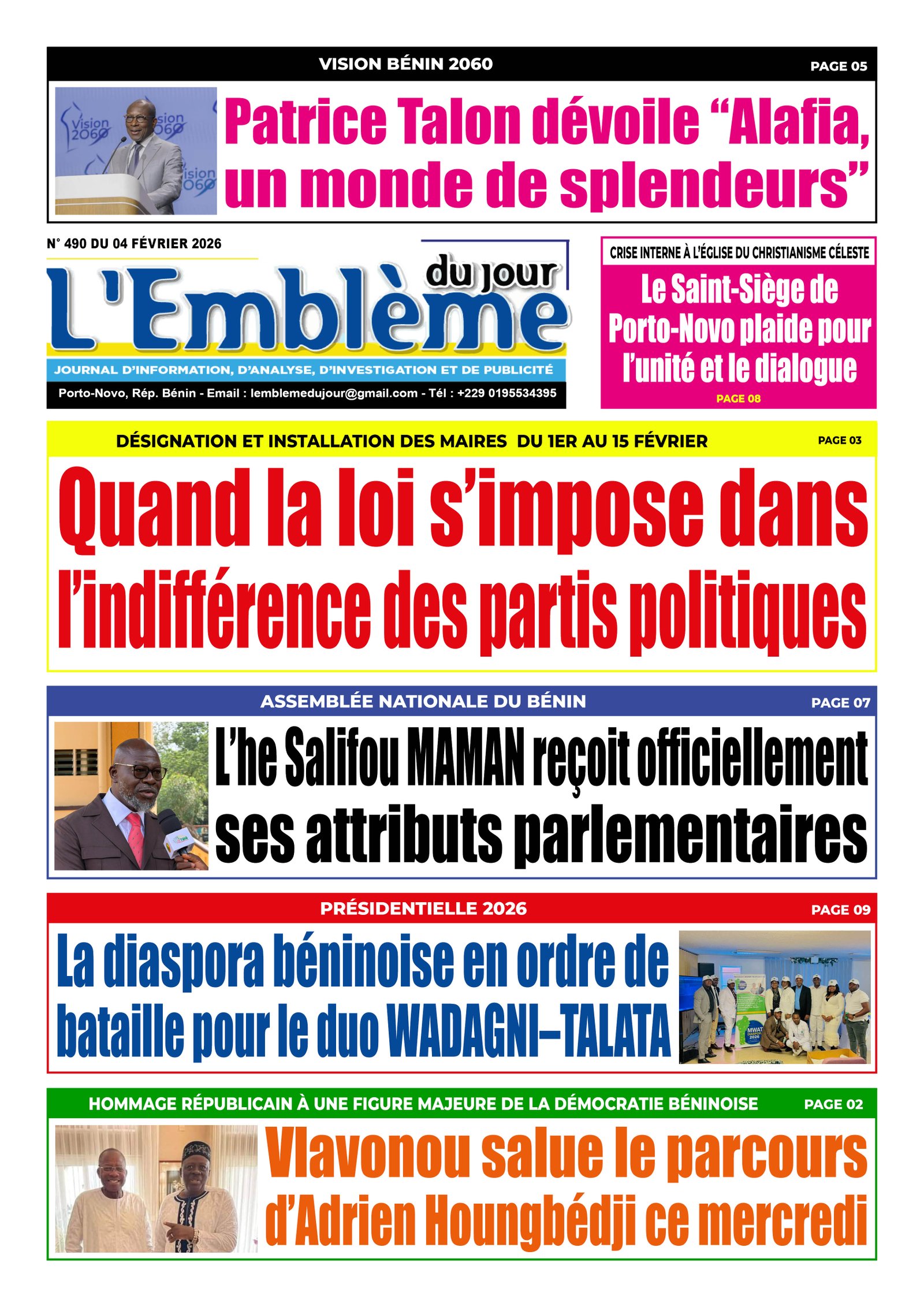 Une du journal