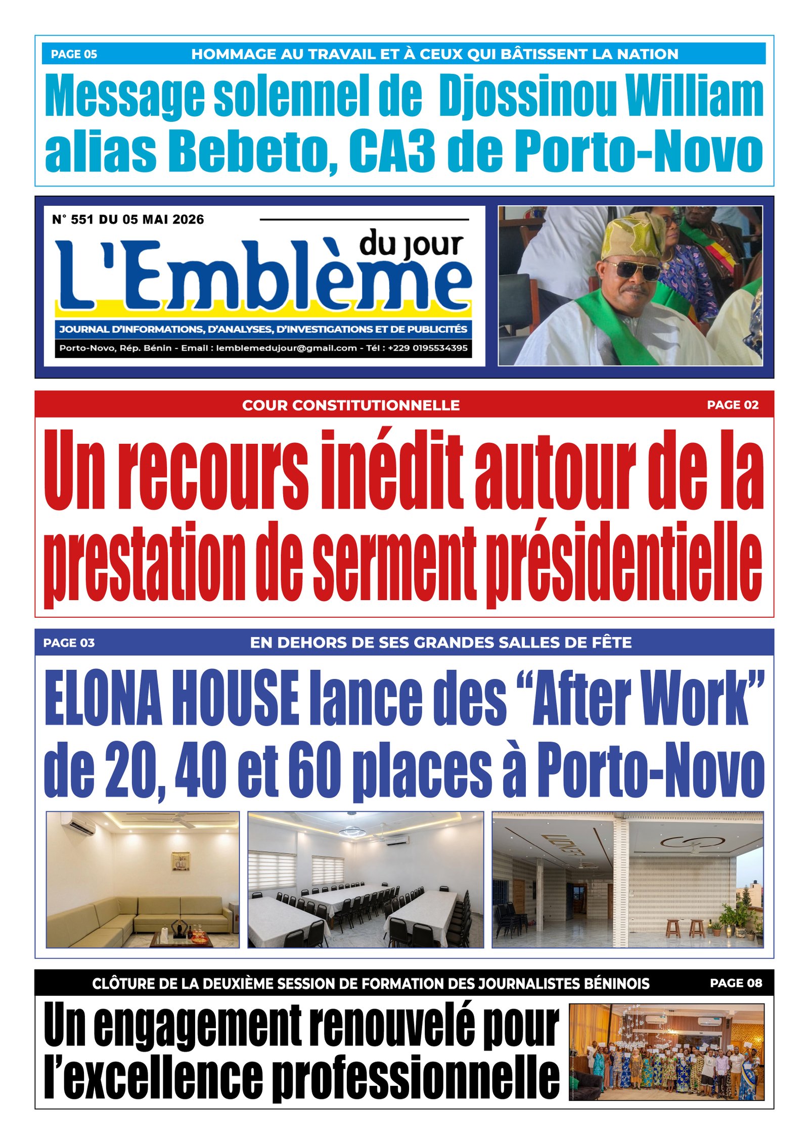 Une du journal