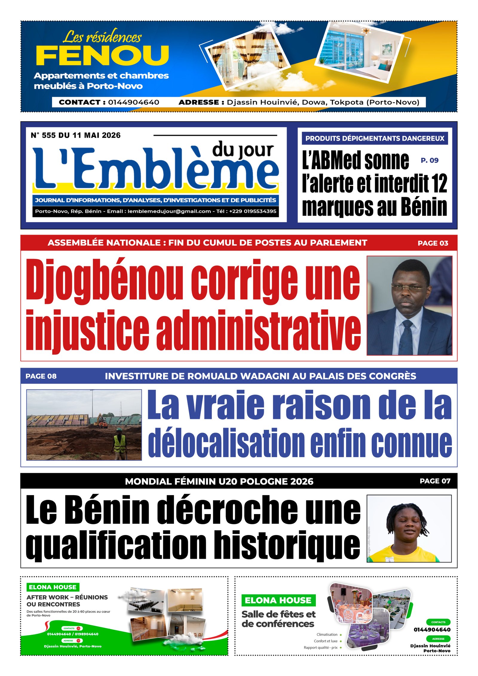 Une du journal