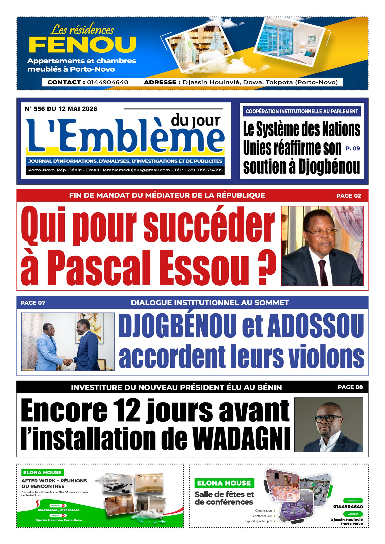 Une du journal