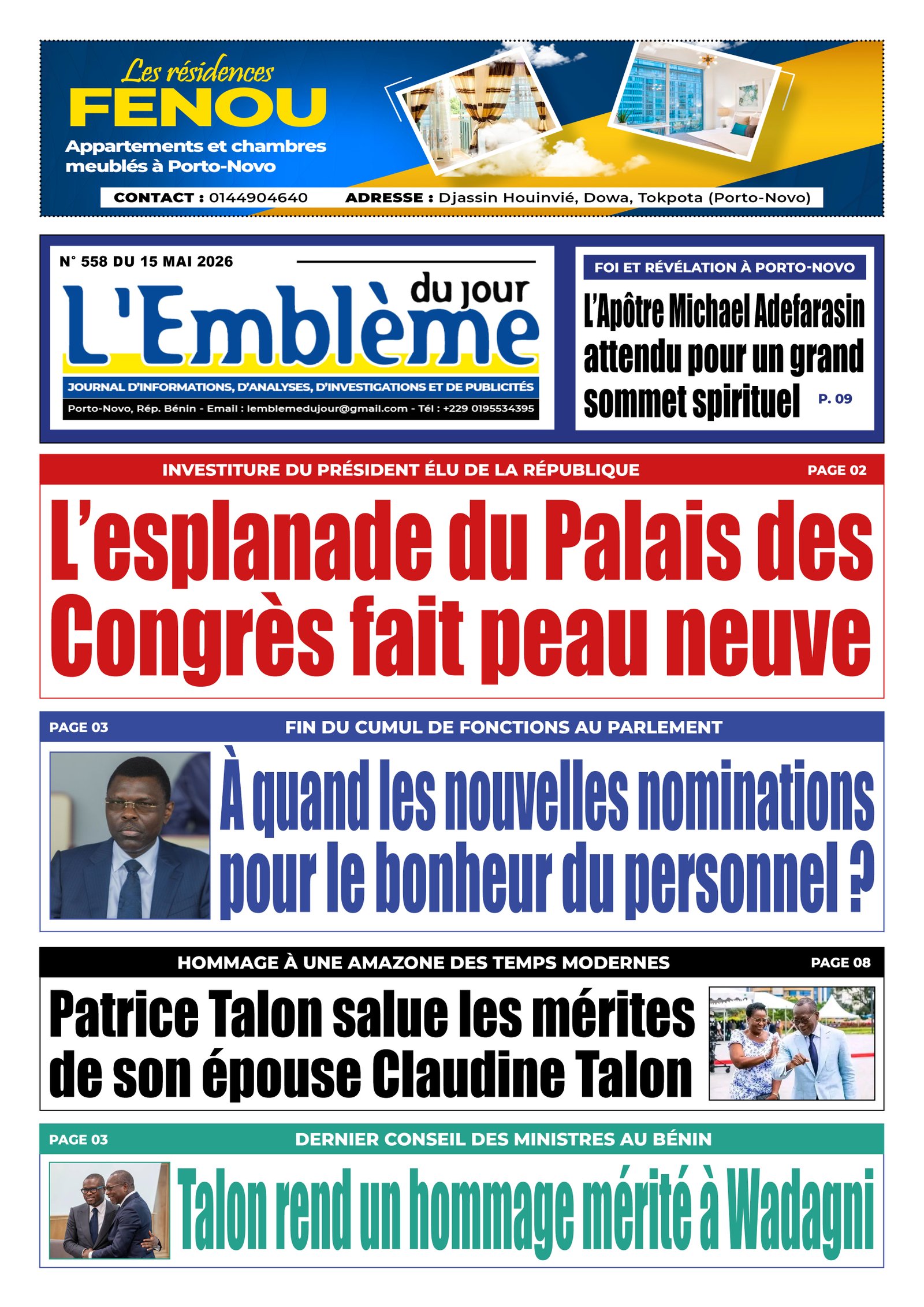 Une du journal