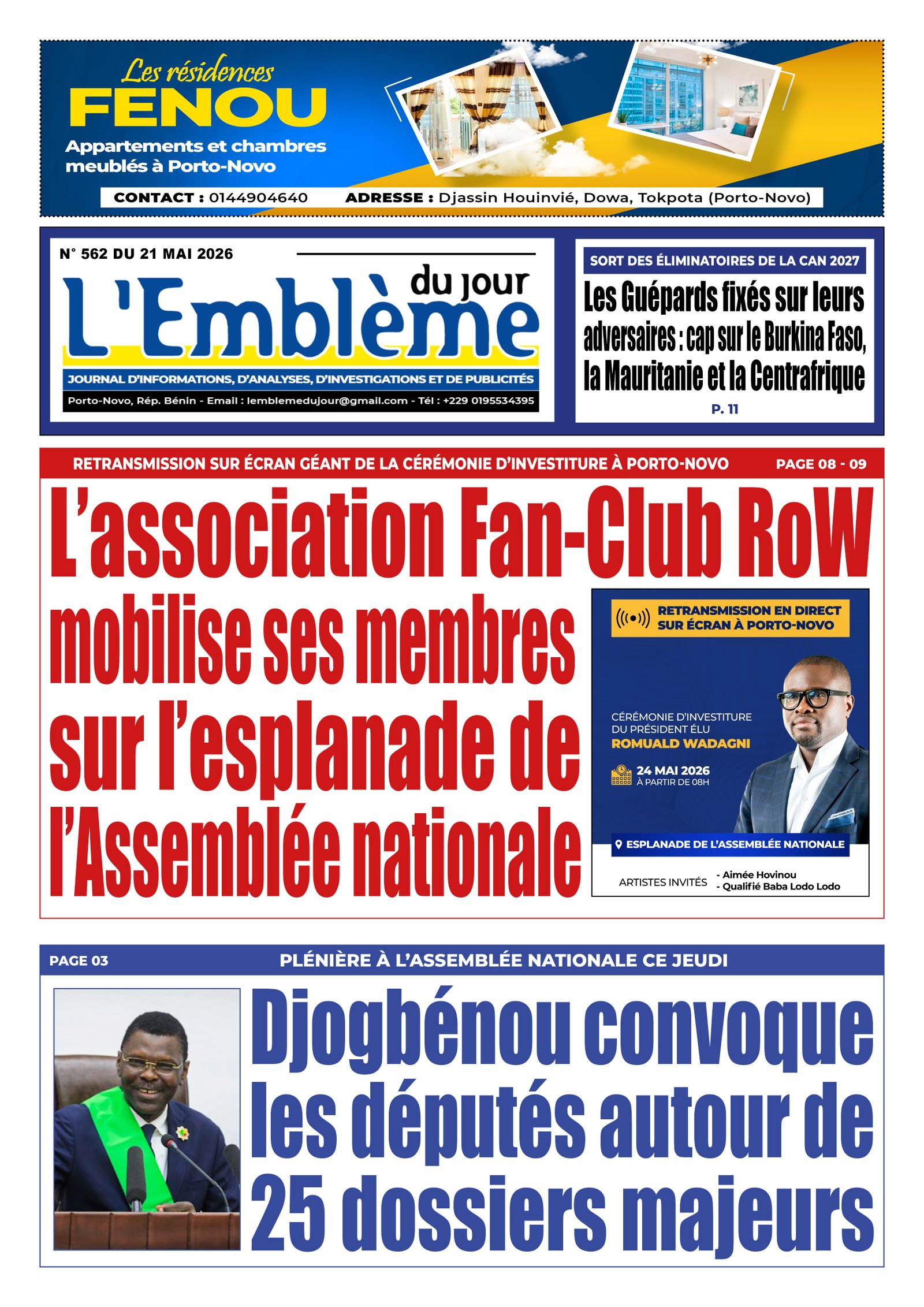 Une du journal