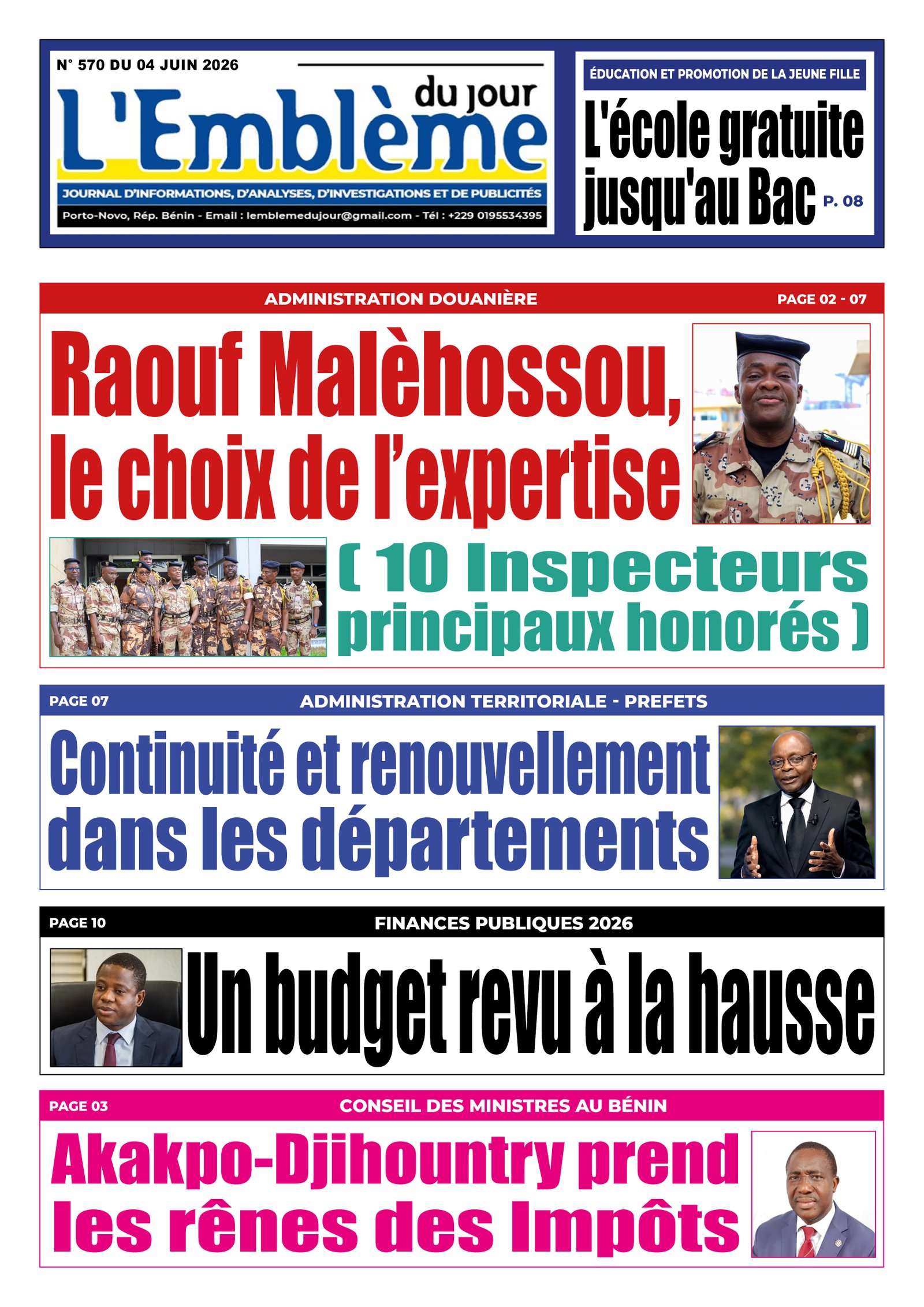 Une du journal