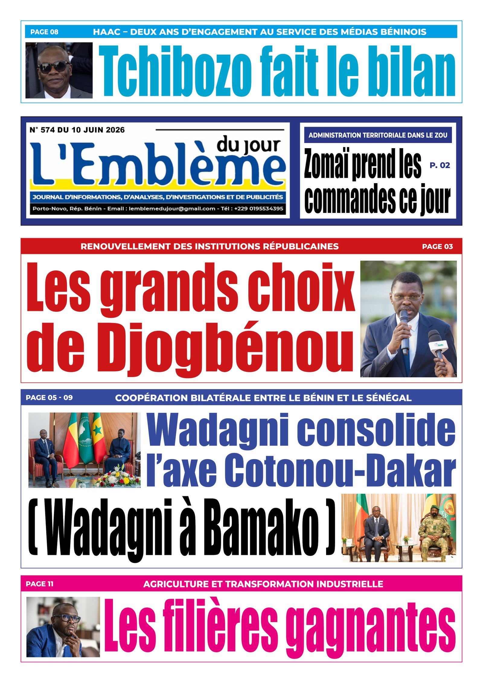 Une du journal