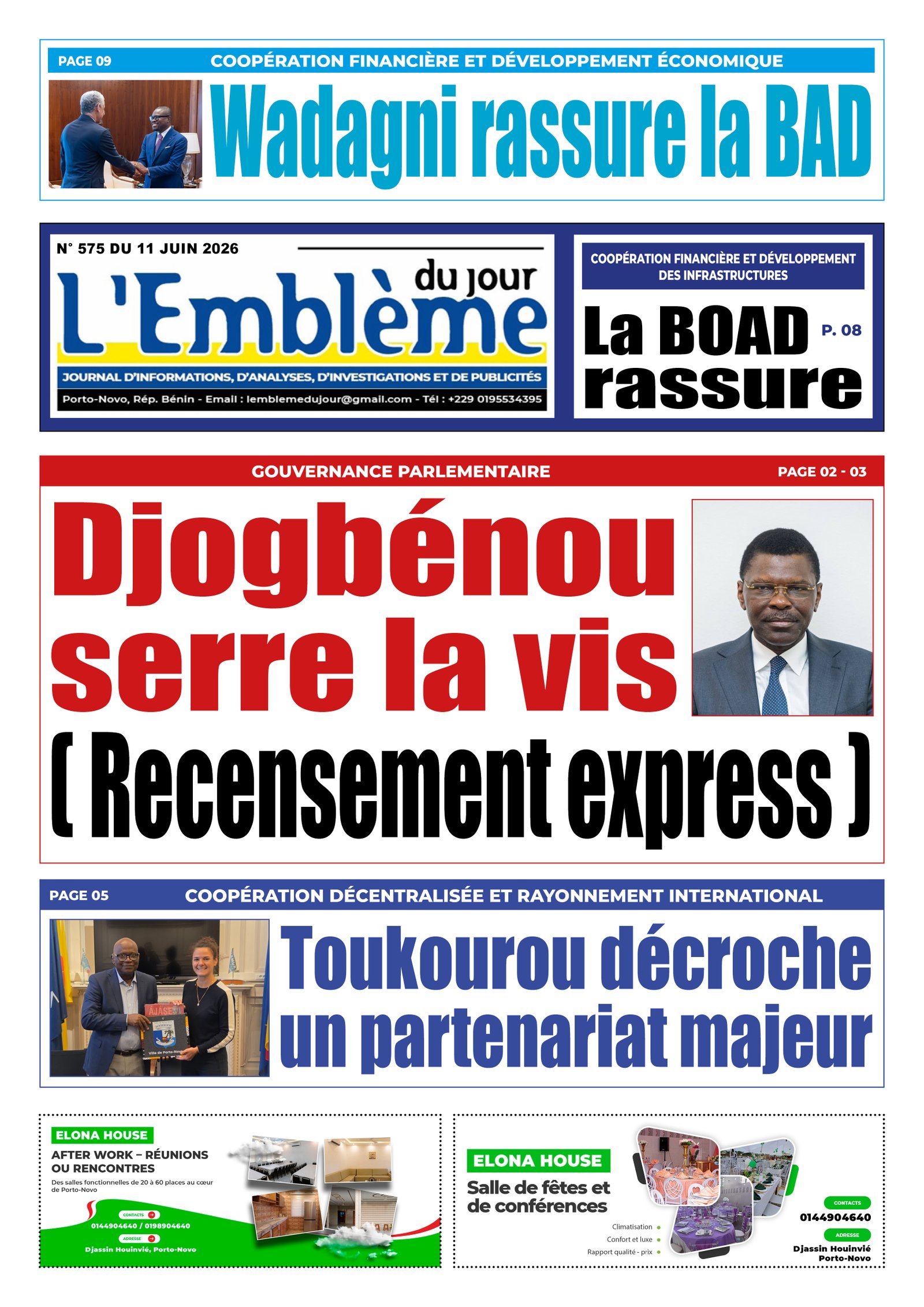 Une du journal