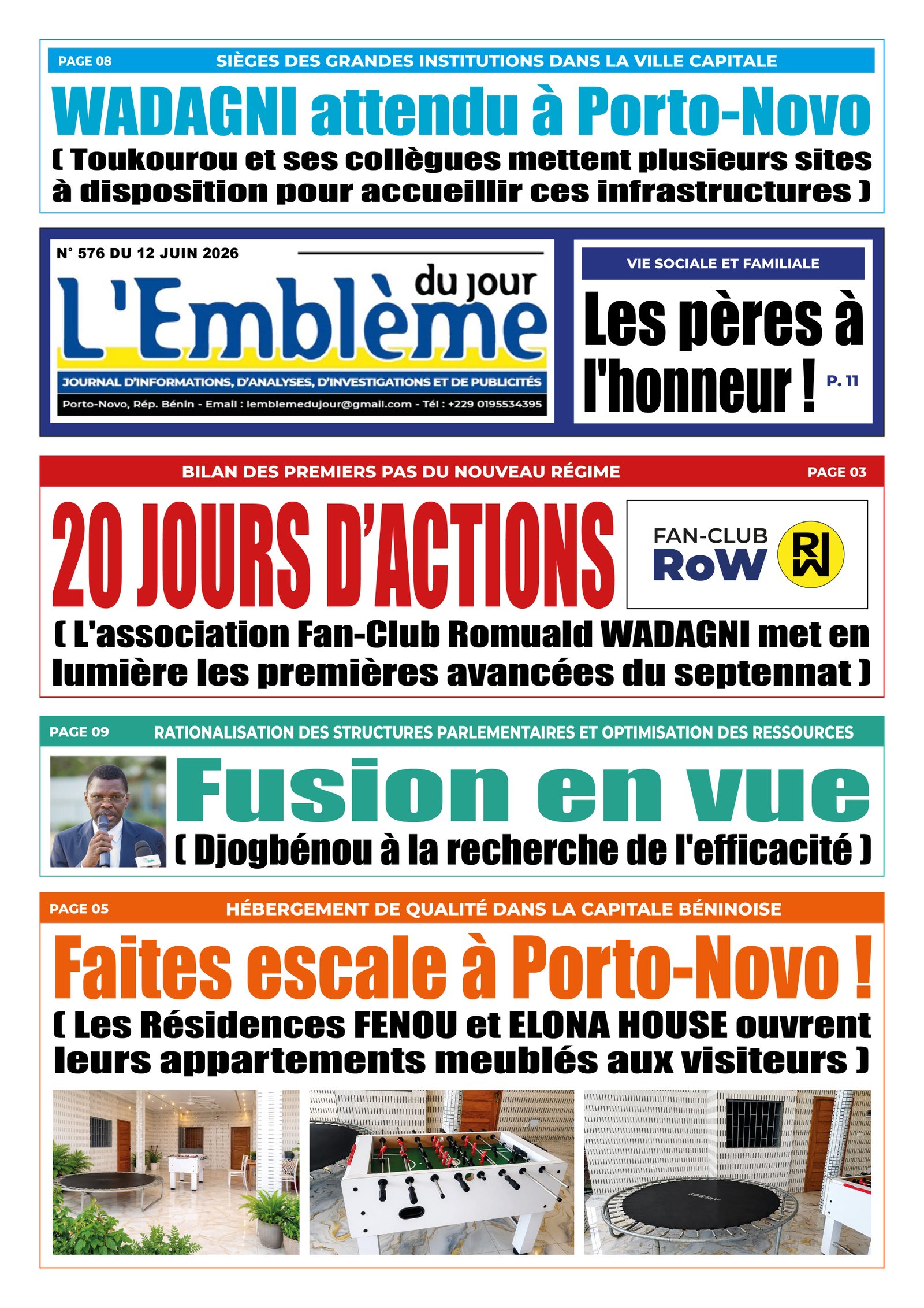 Une du journal