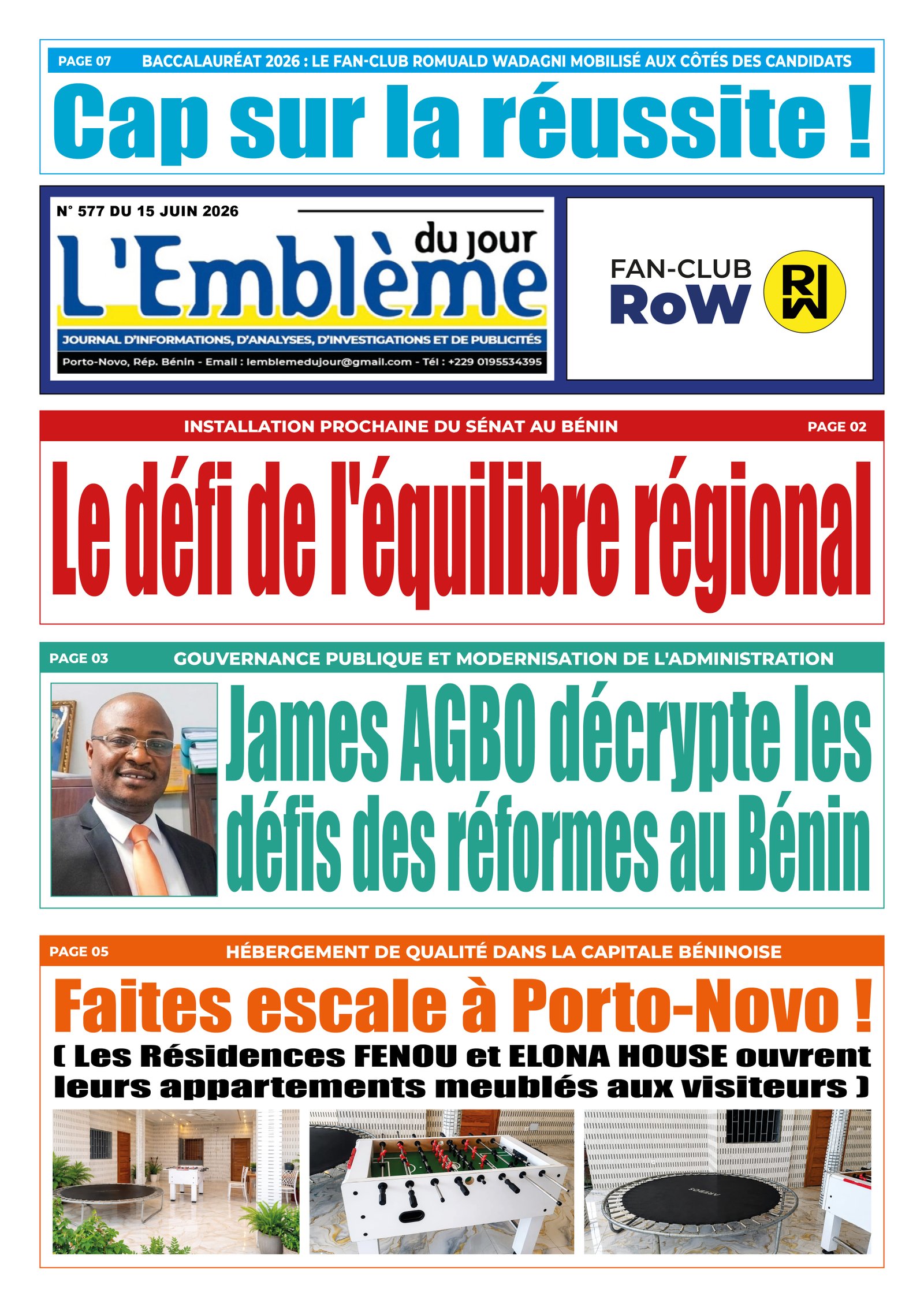 Une du journal