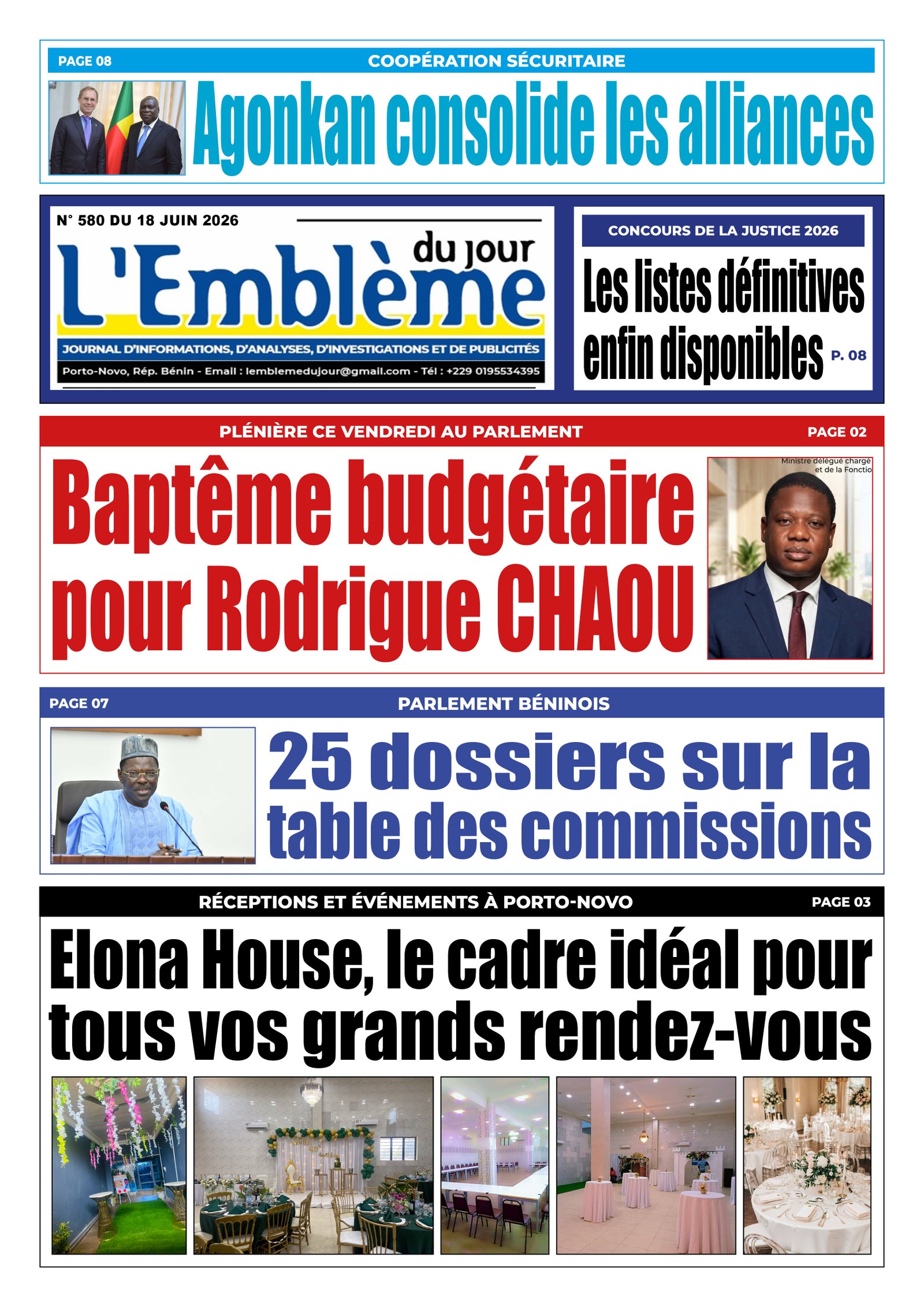Une du journal