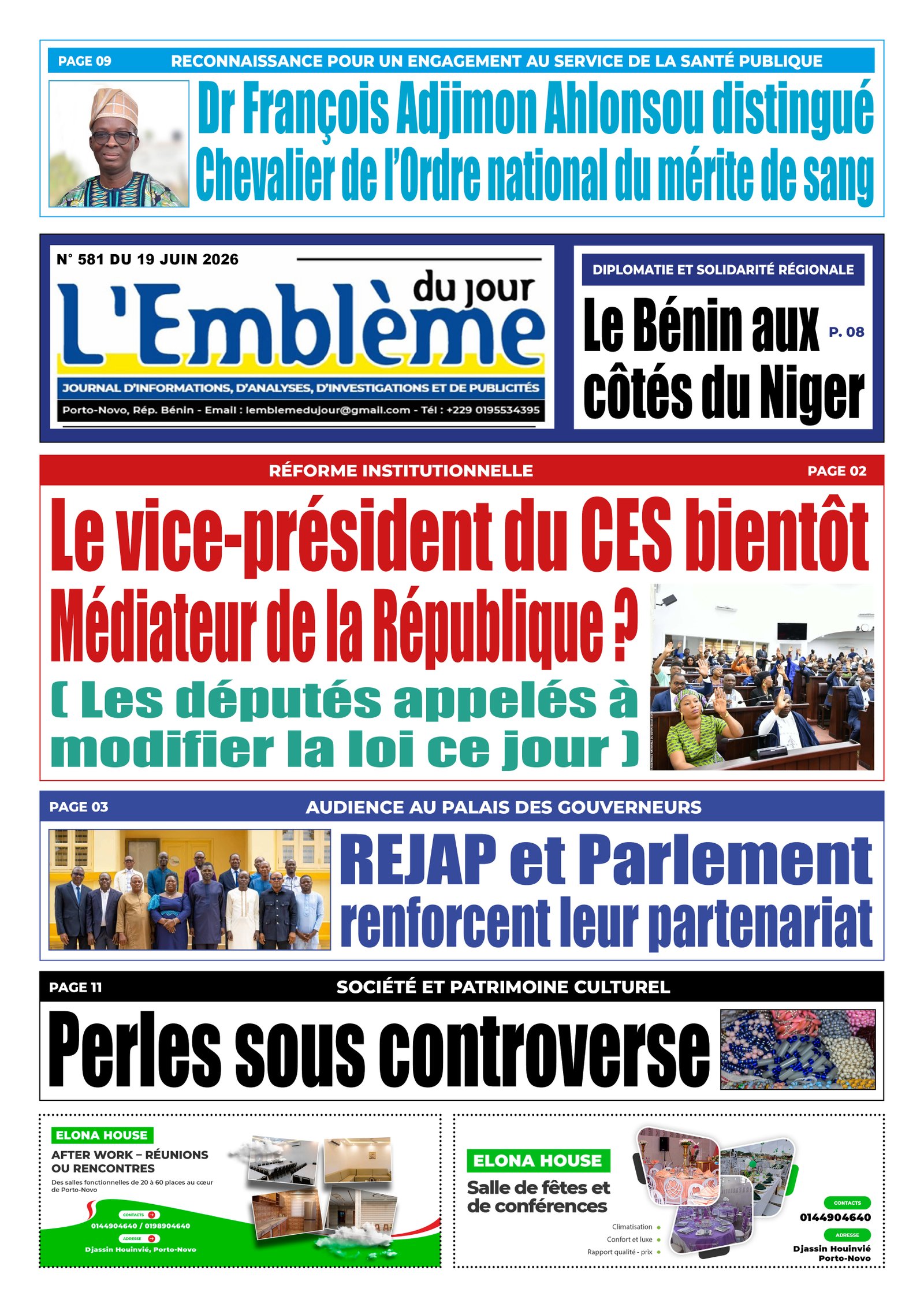 Une du journal