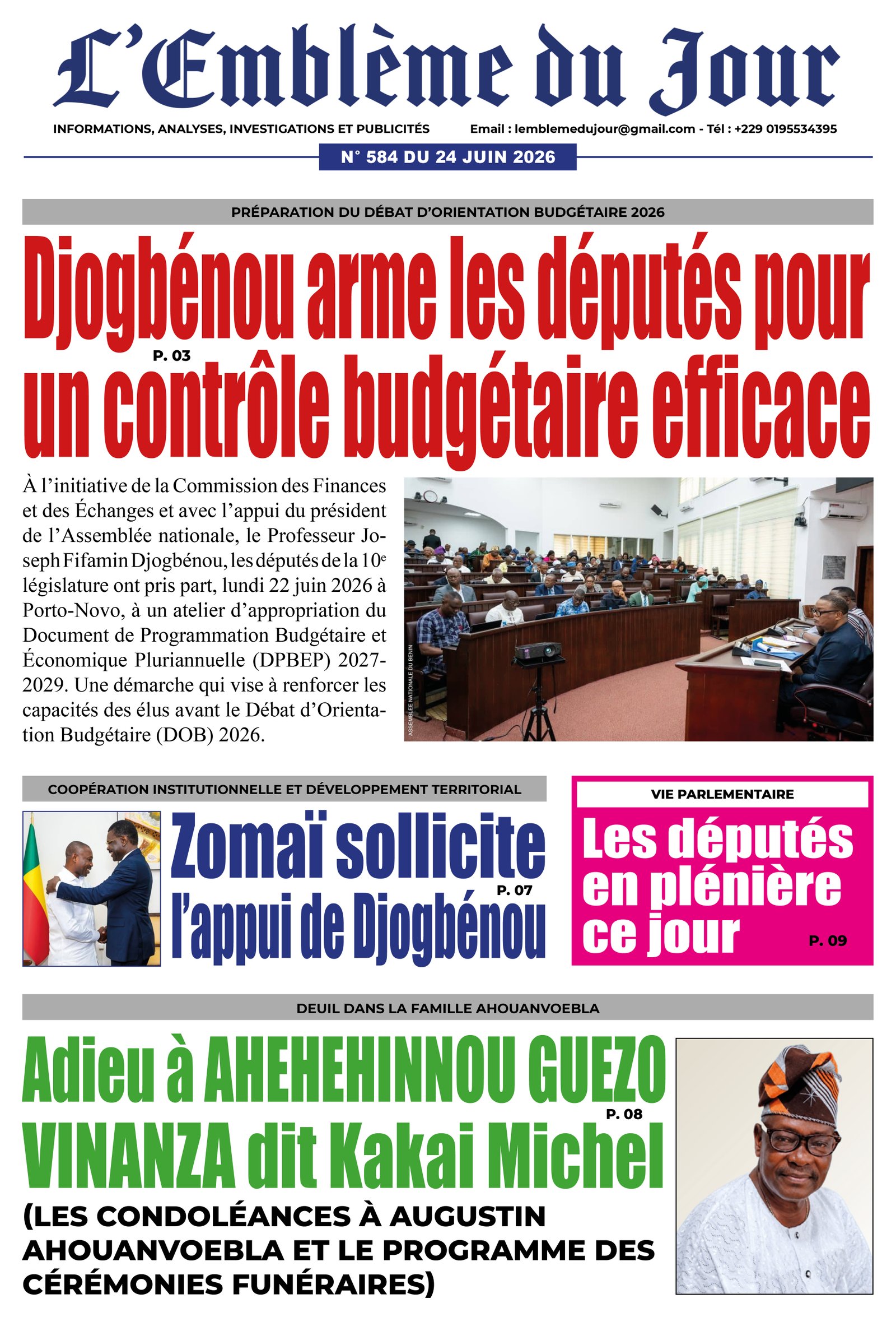 Une du journal