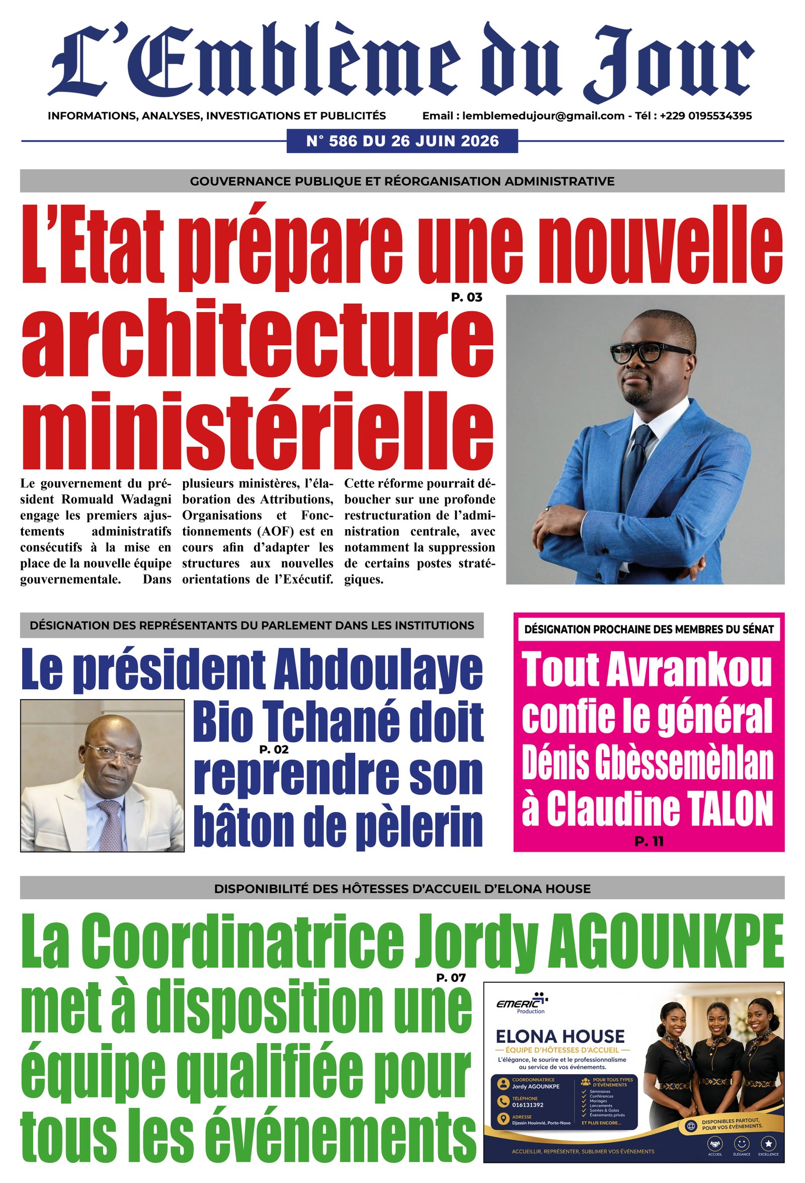 Une du journal