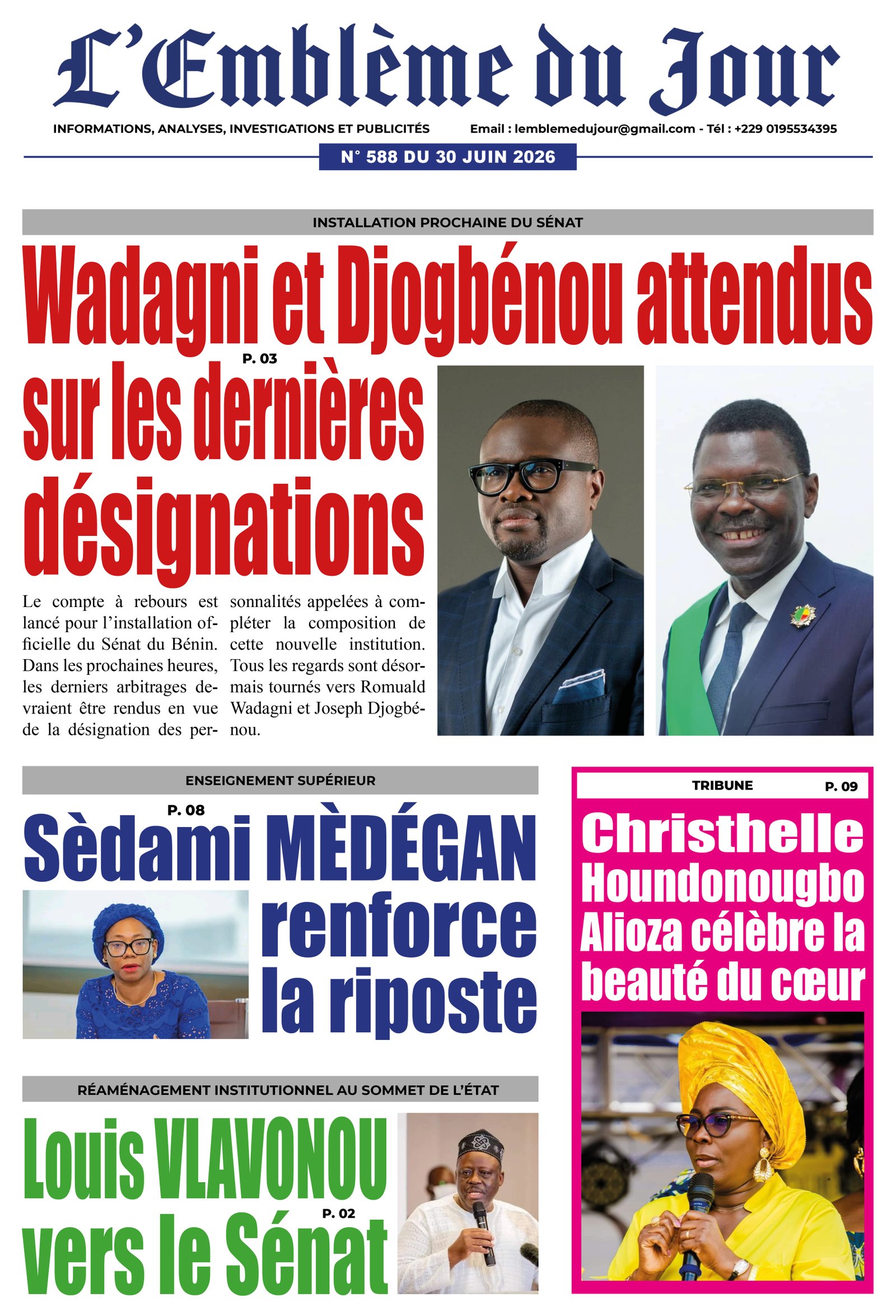 Une du journal
