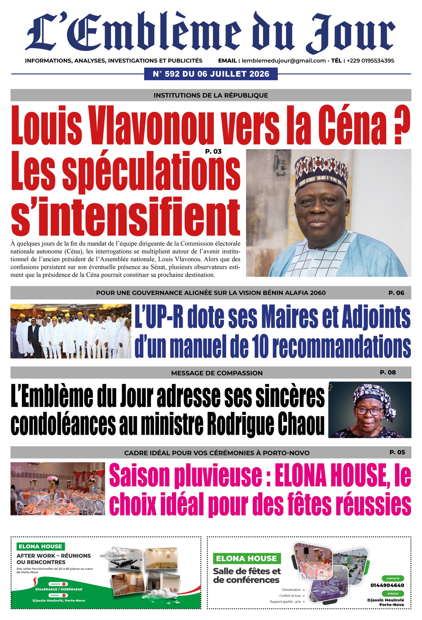 Une du journal