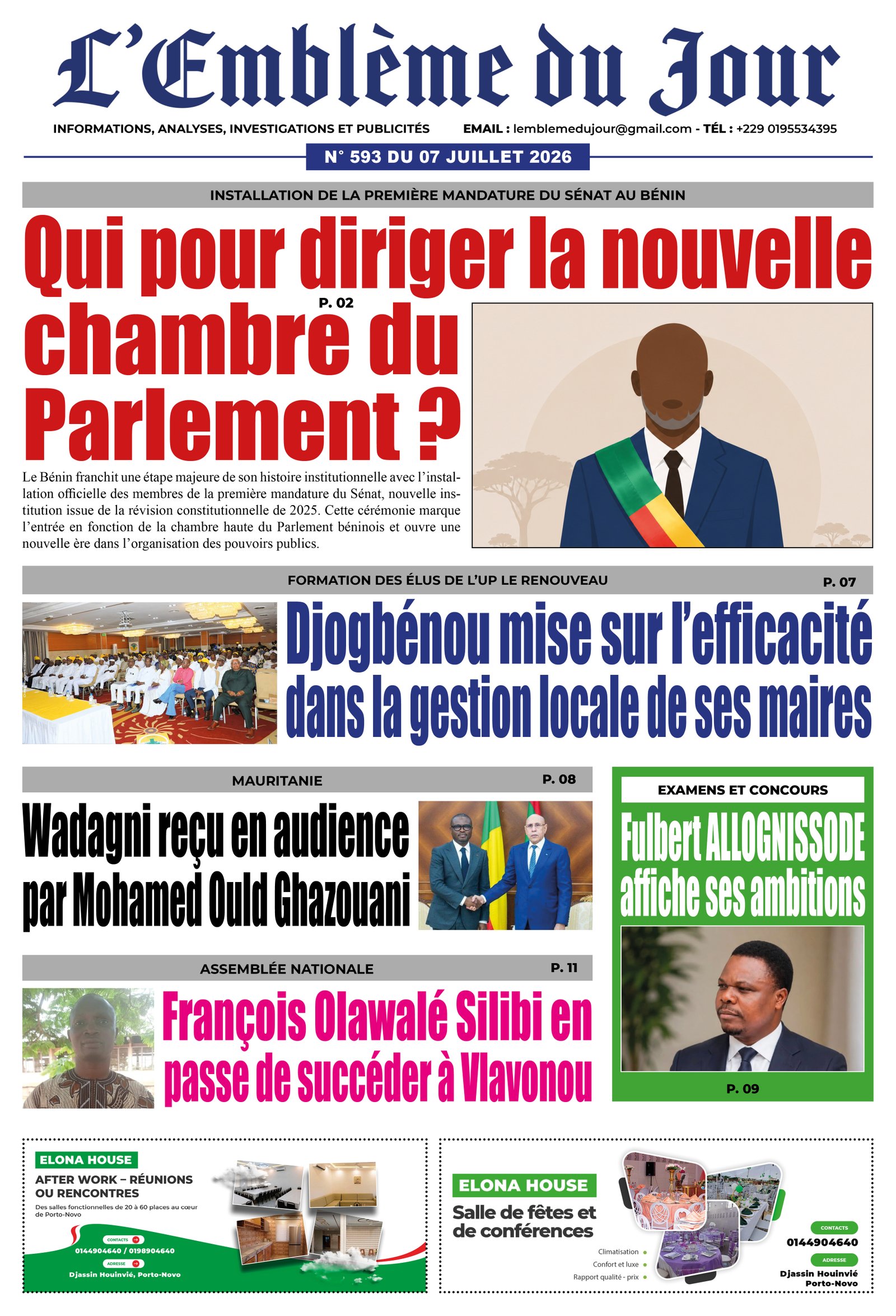 Une du journal
