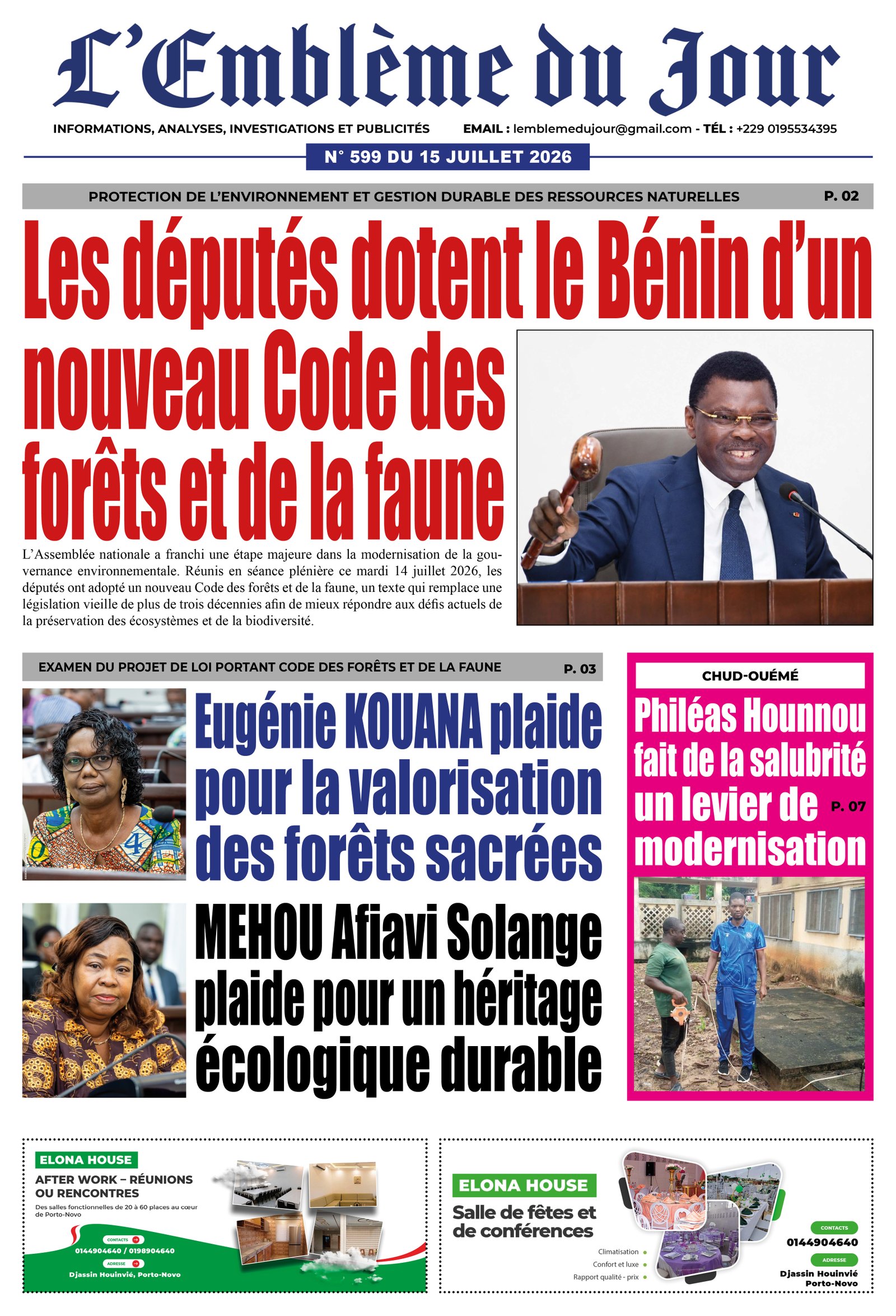 Une du journal
