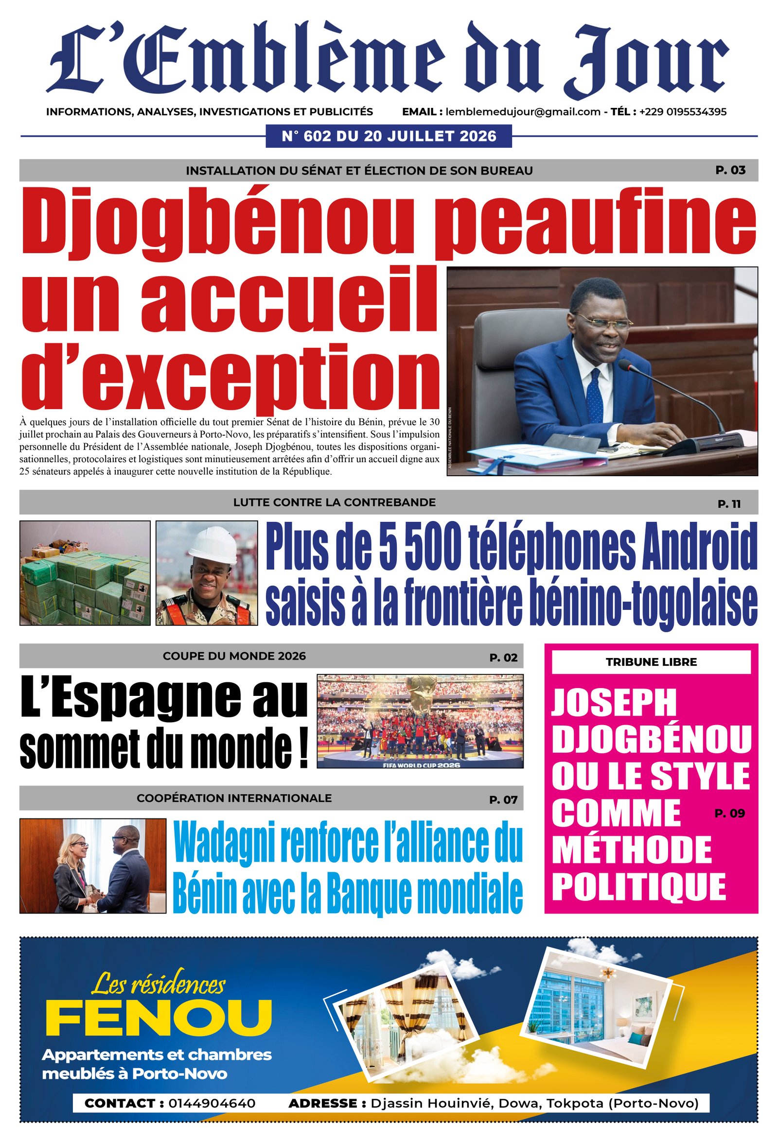 Une du journal