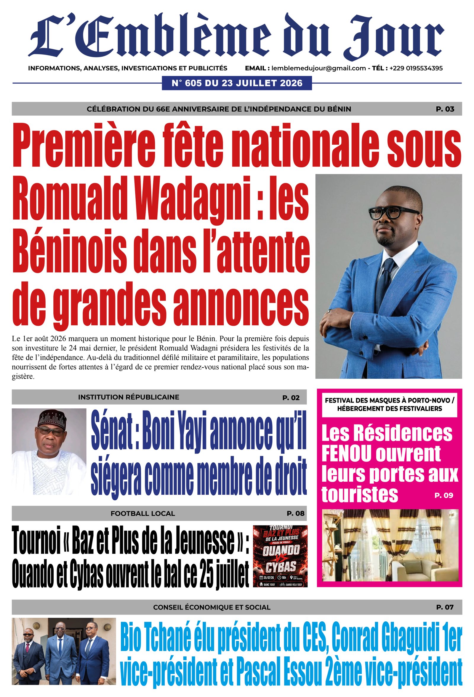 Une du journal