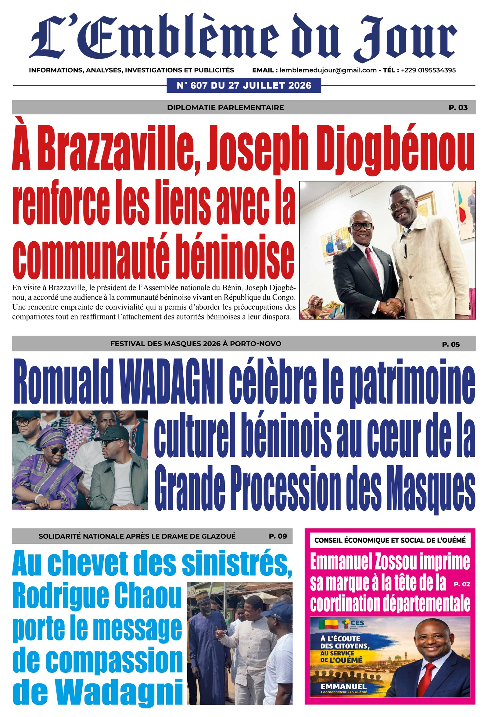 Une du journal