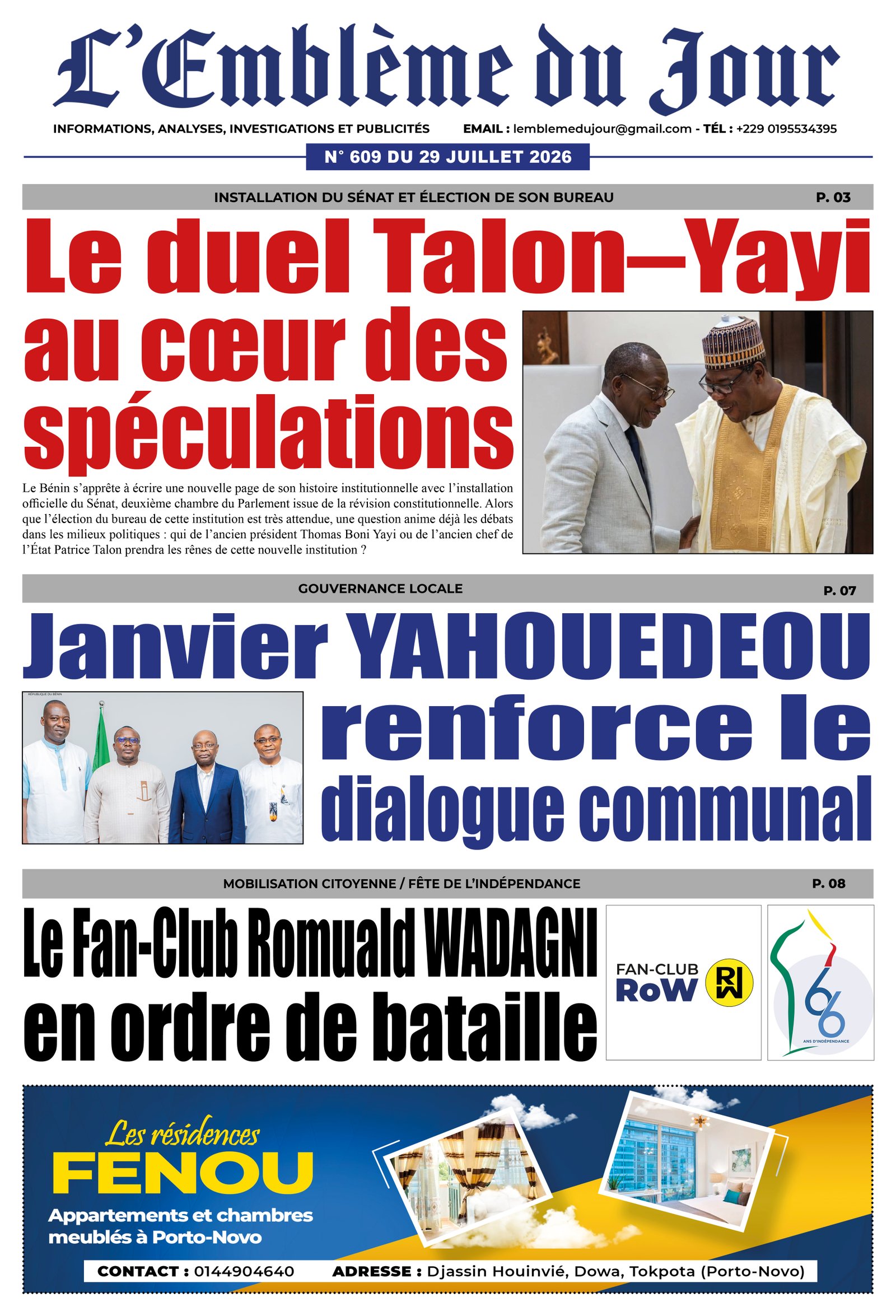 Une du journal