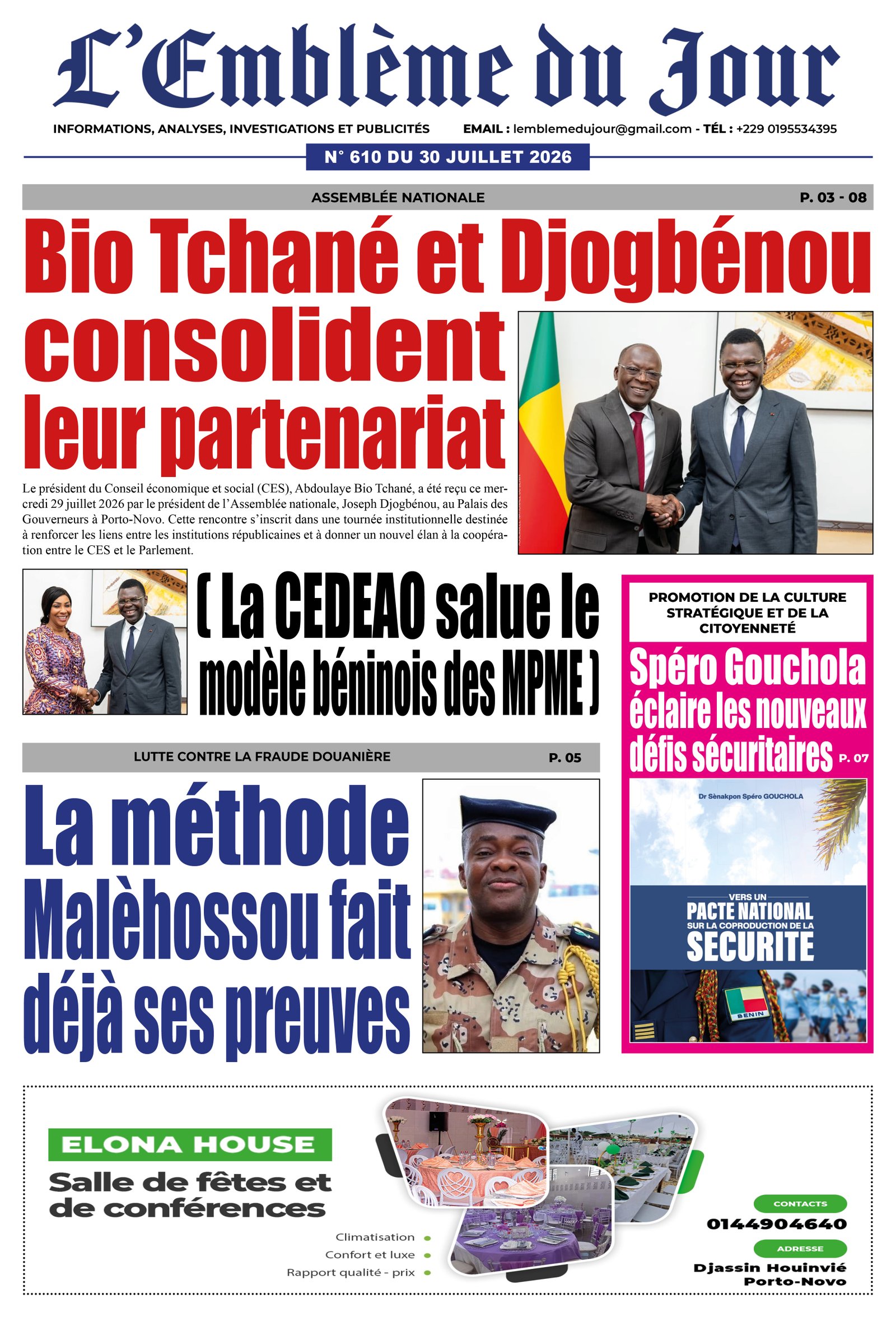 Une du journal