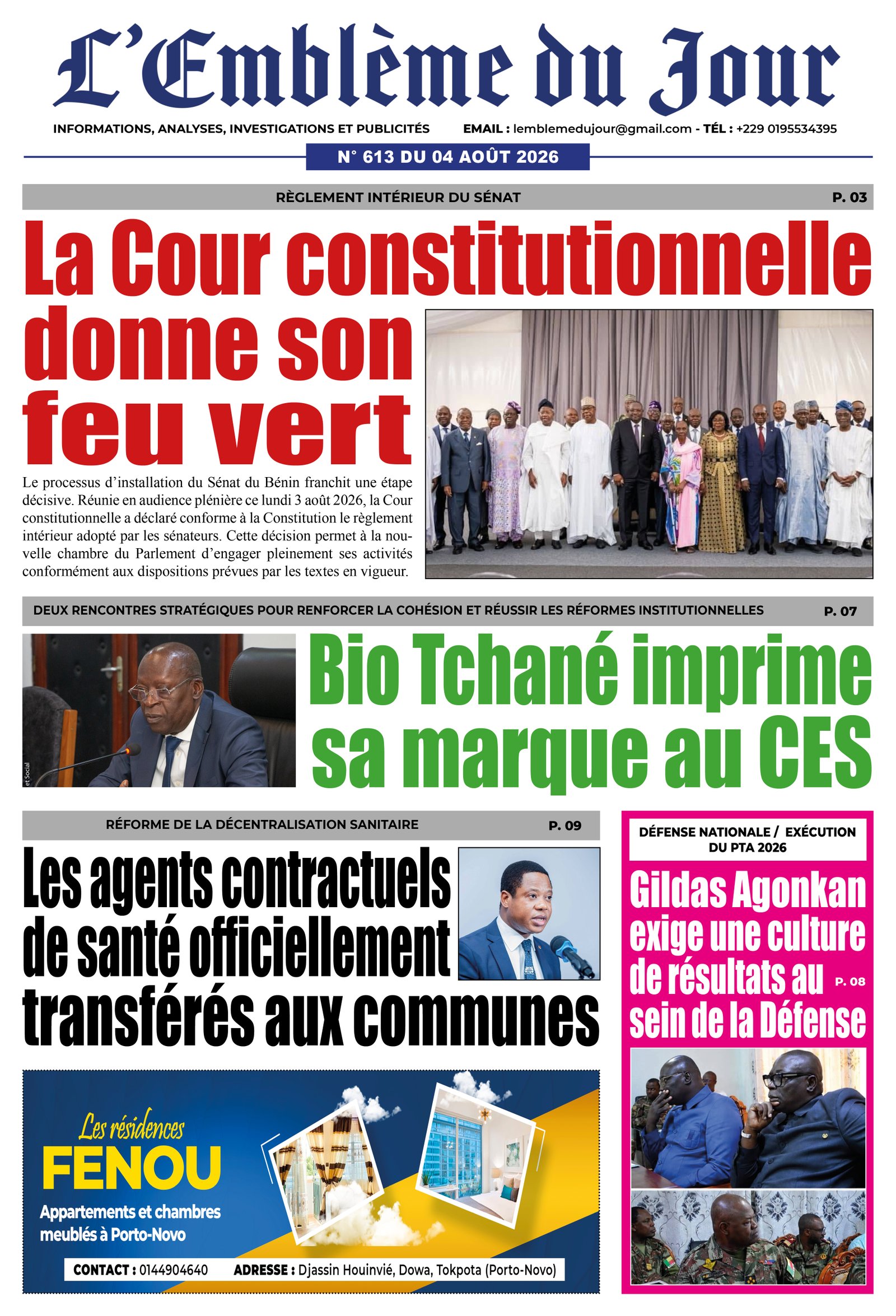 Une du journal