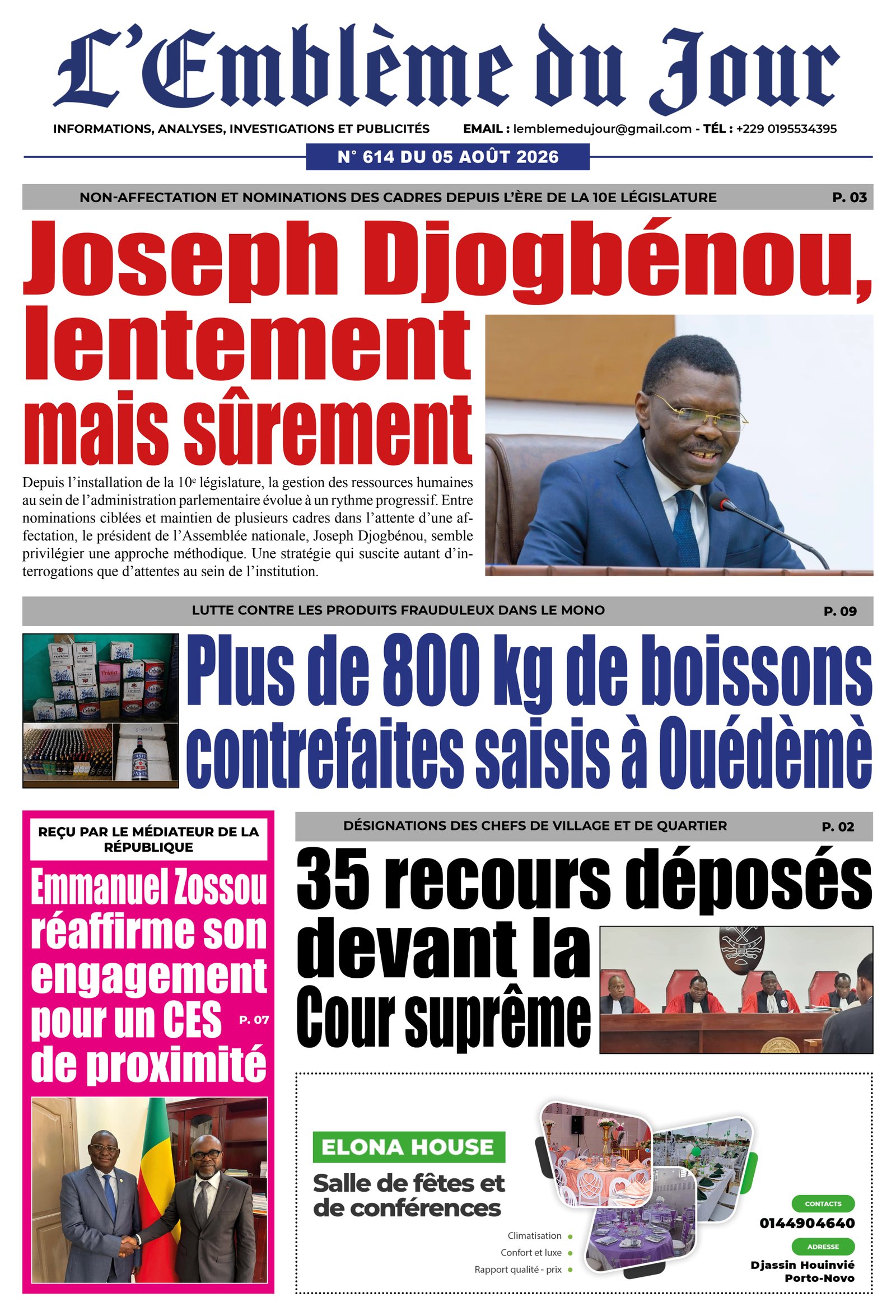 Une du journal