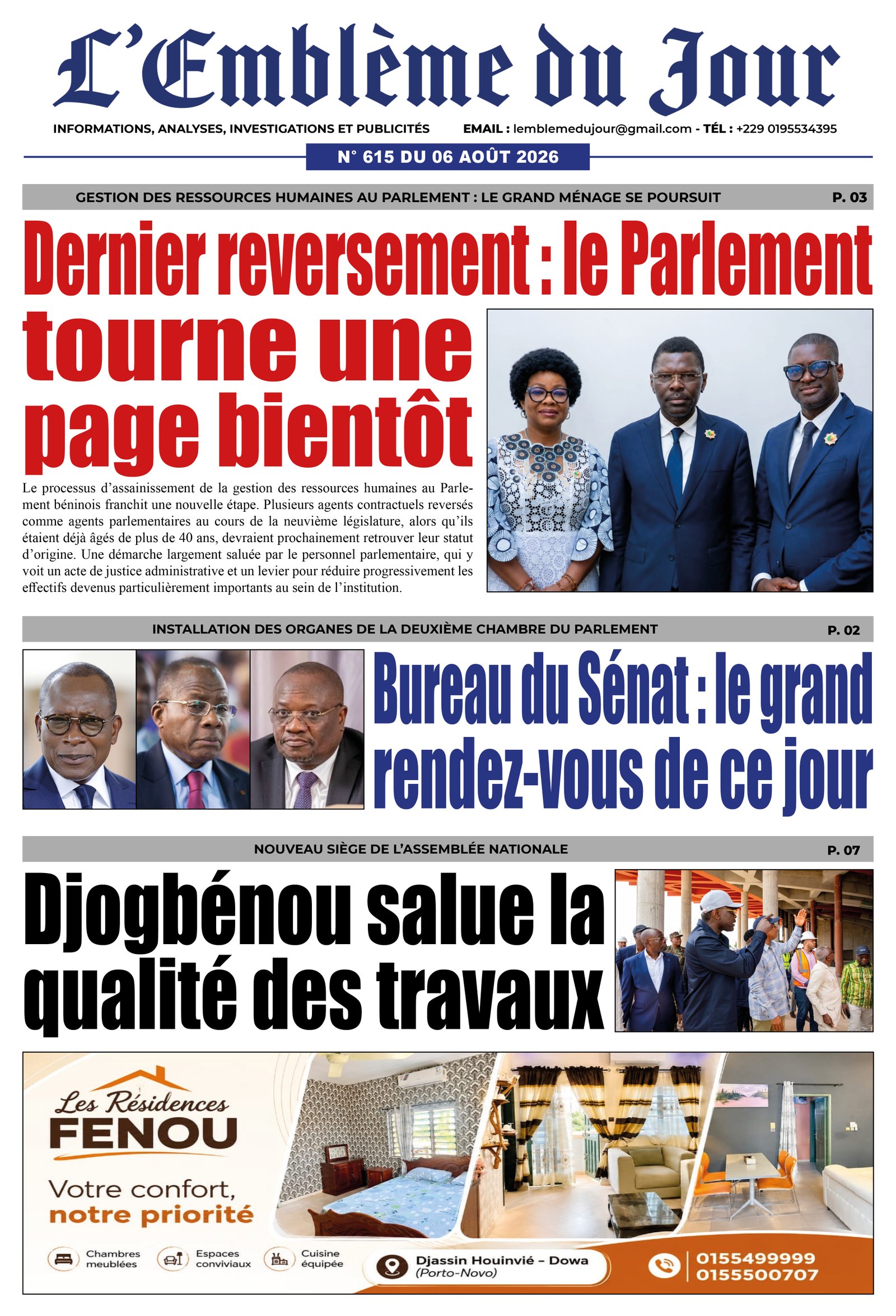 Une du journal