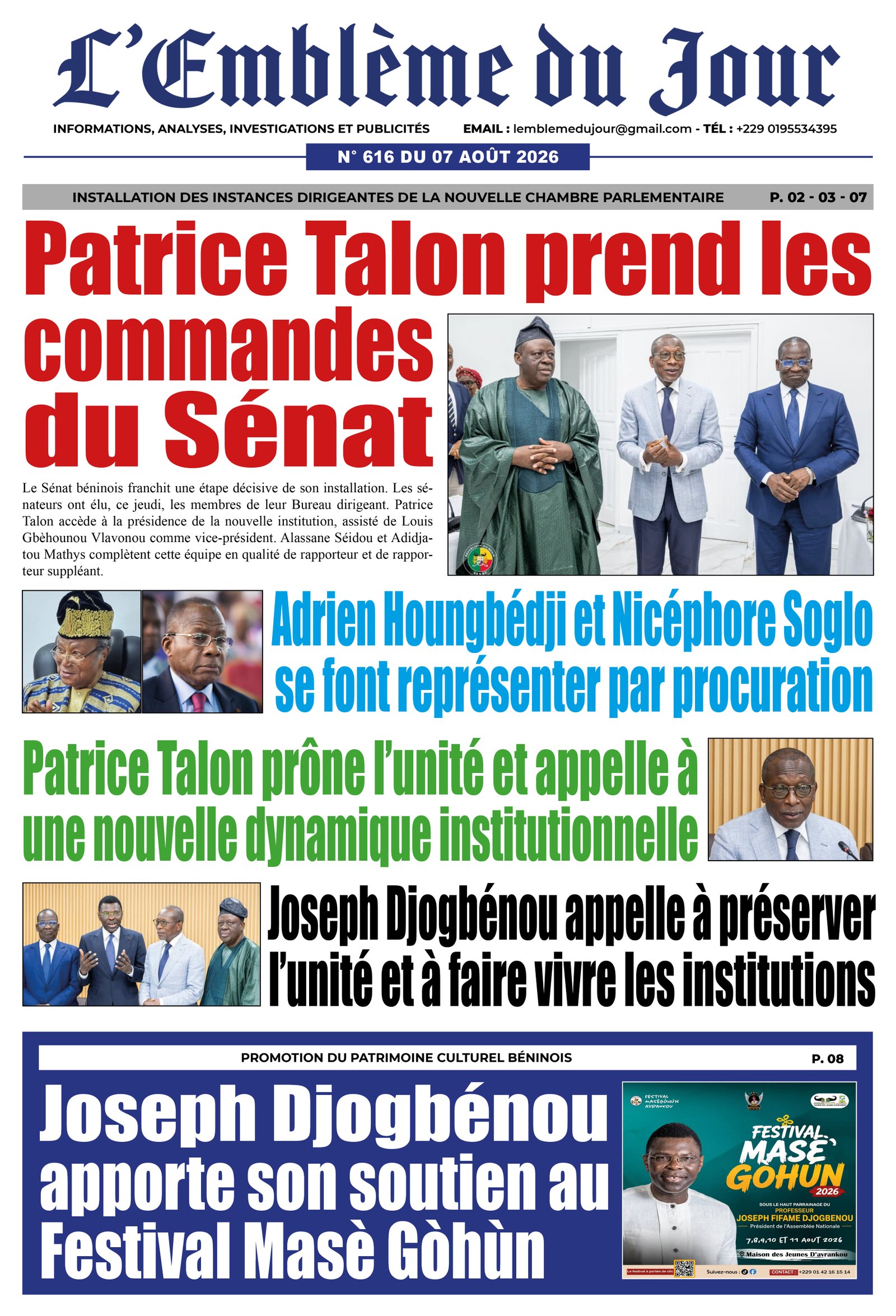 Une du journal