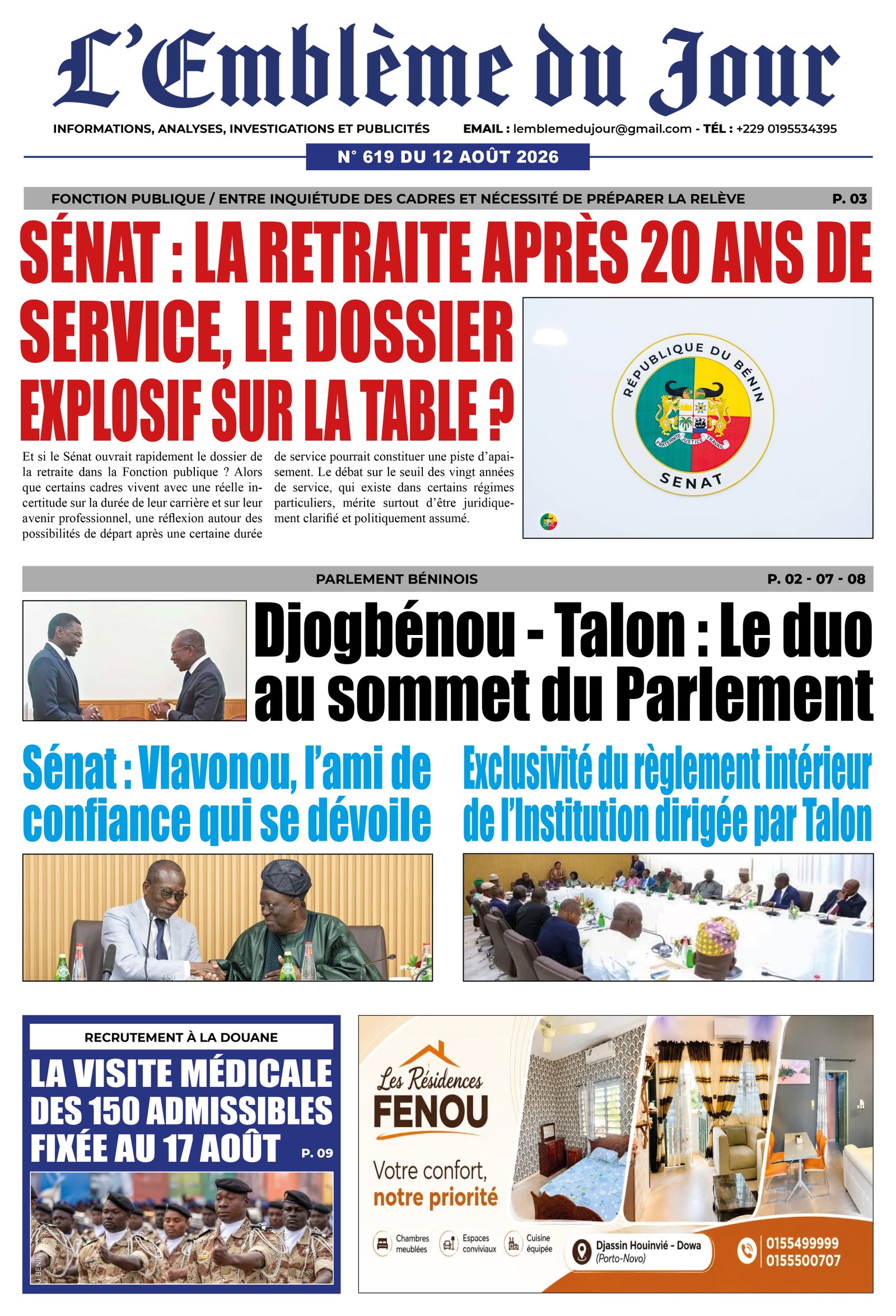 Une du journal