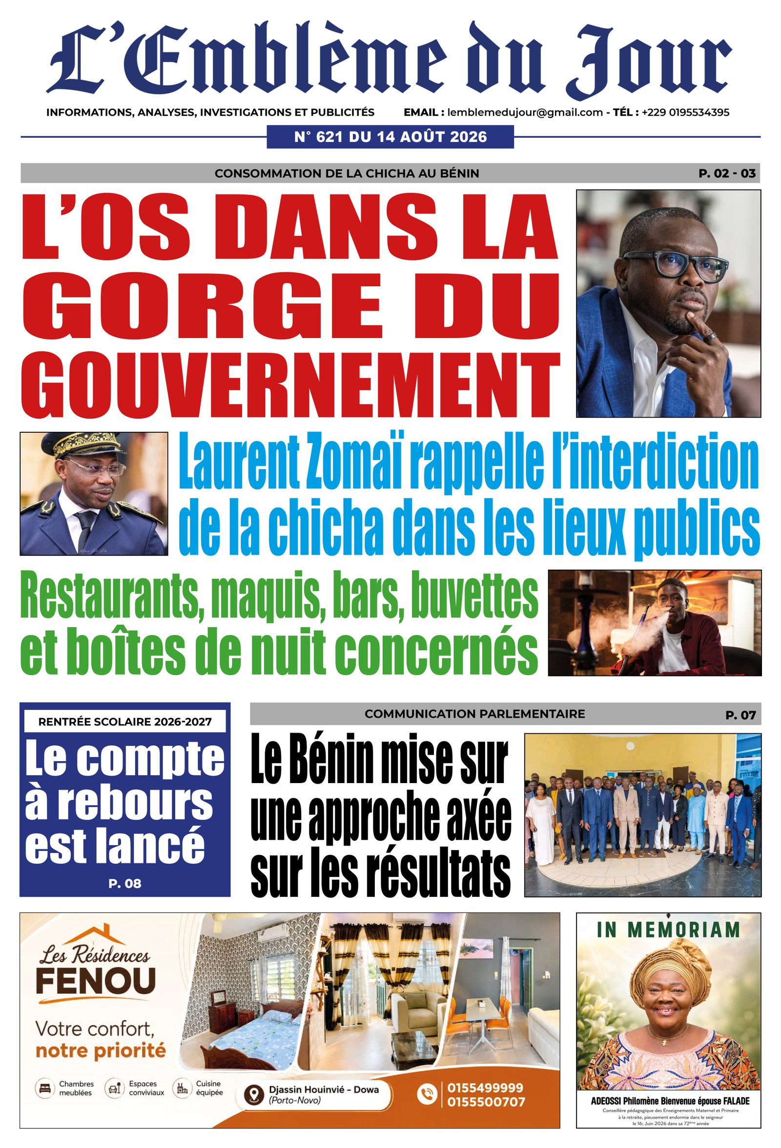 Une du journal