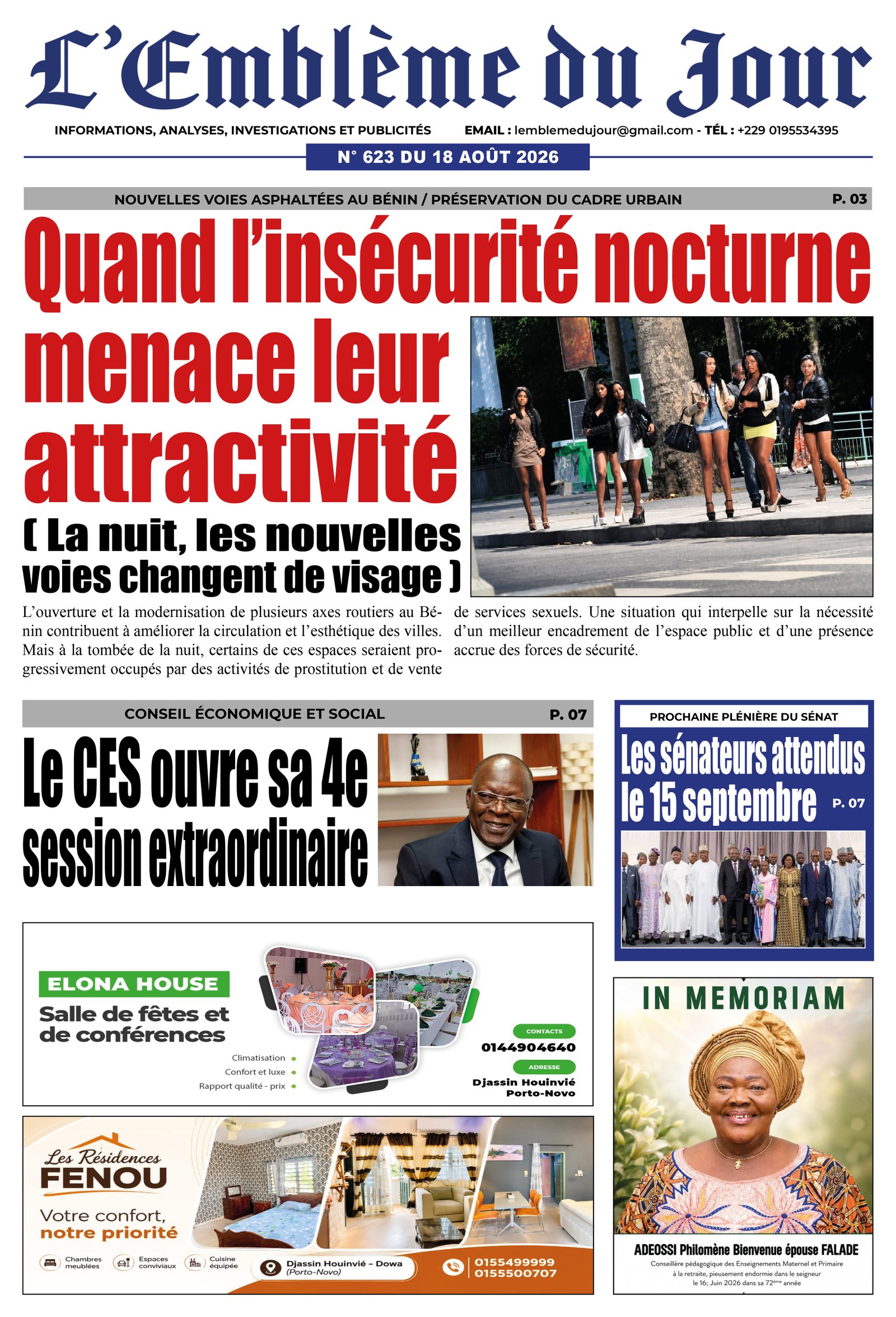 Une du journal