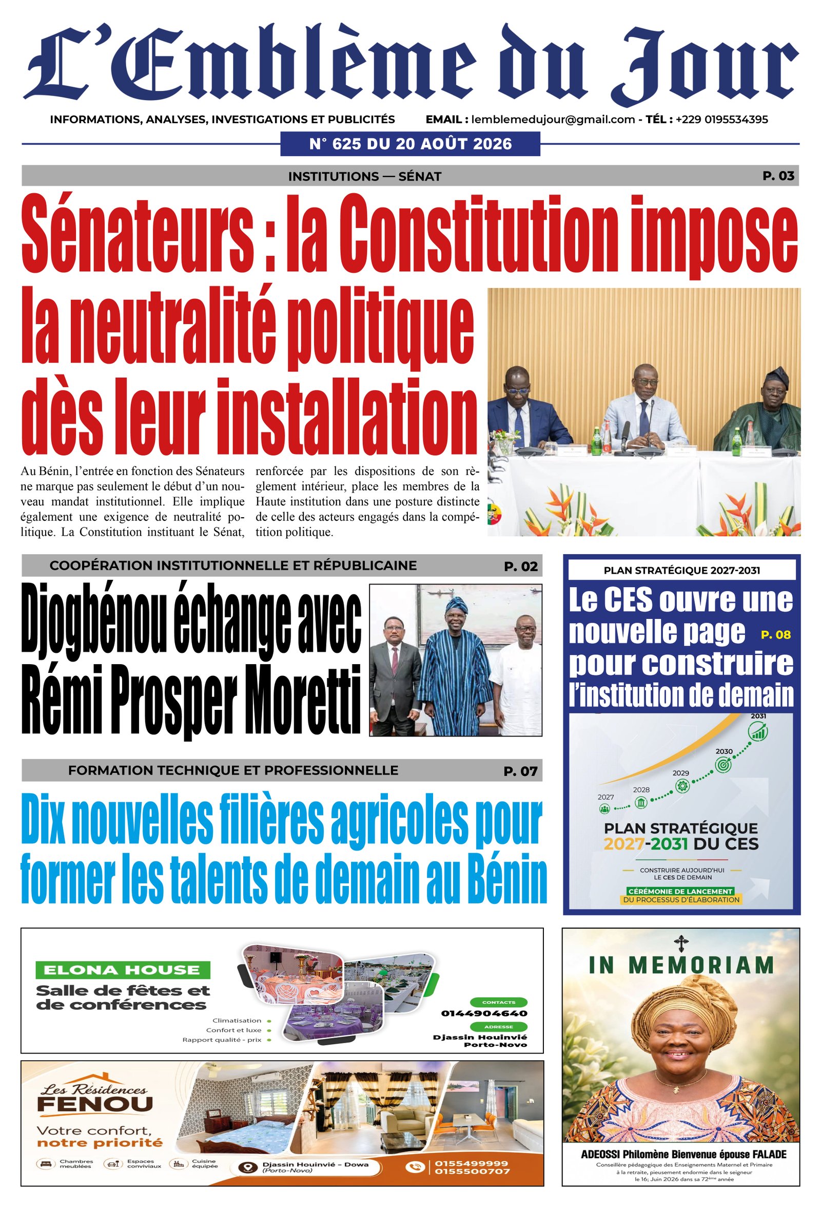 Une du journal