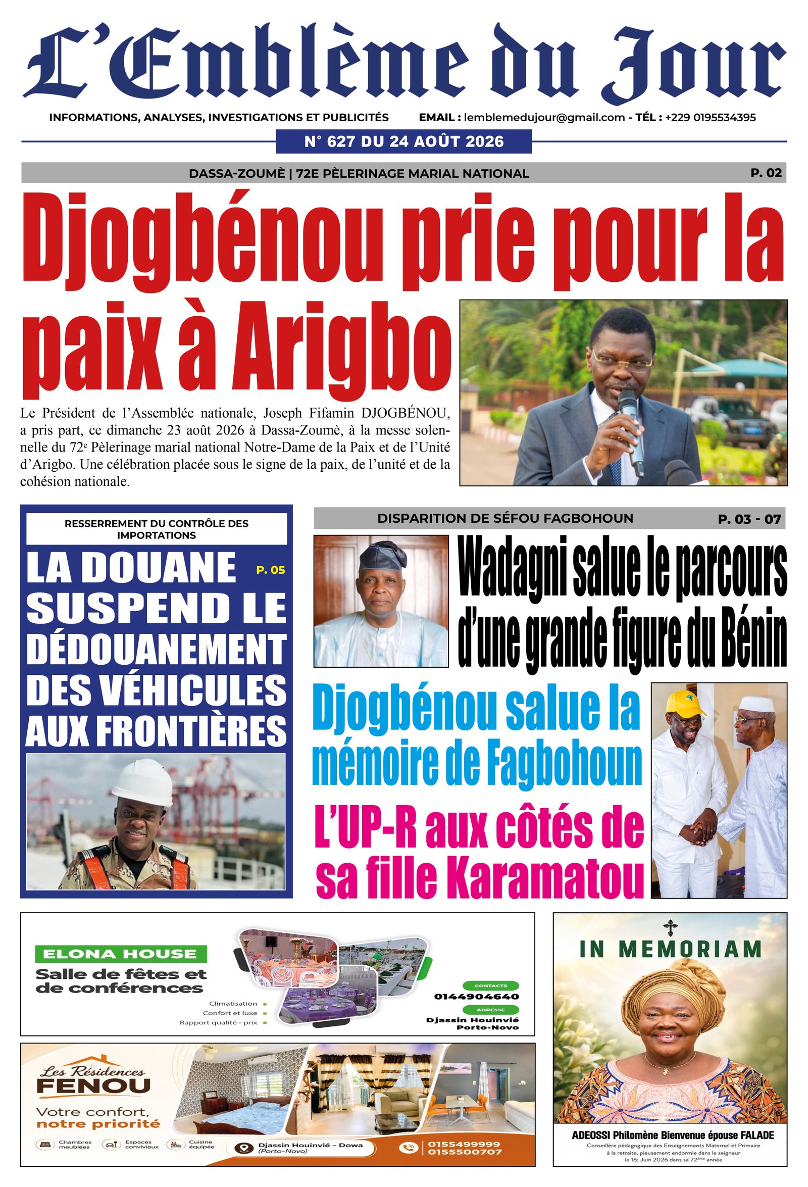 Une du journal