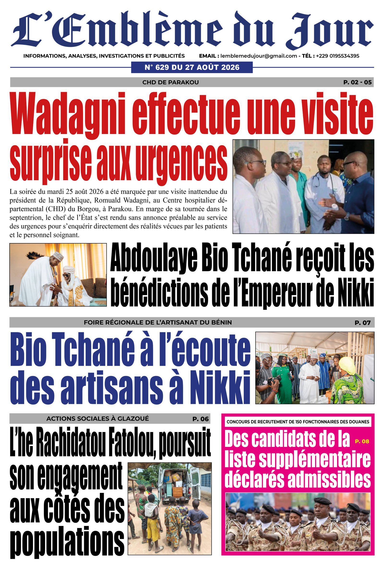 Une du journal