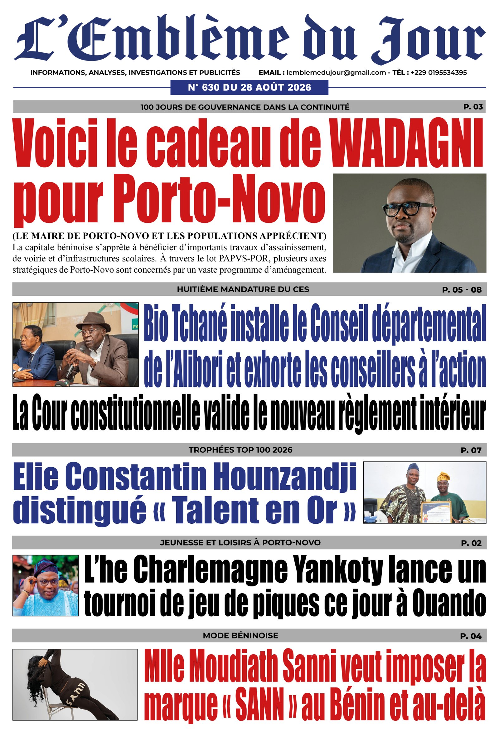 Une du journal