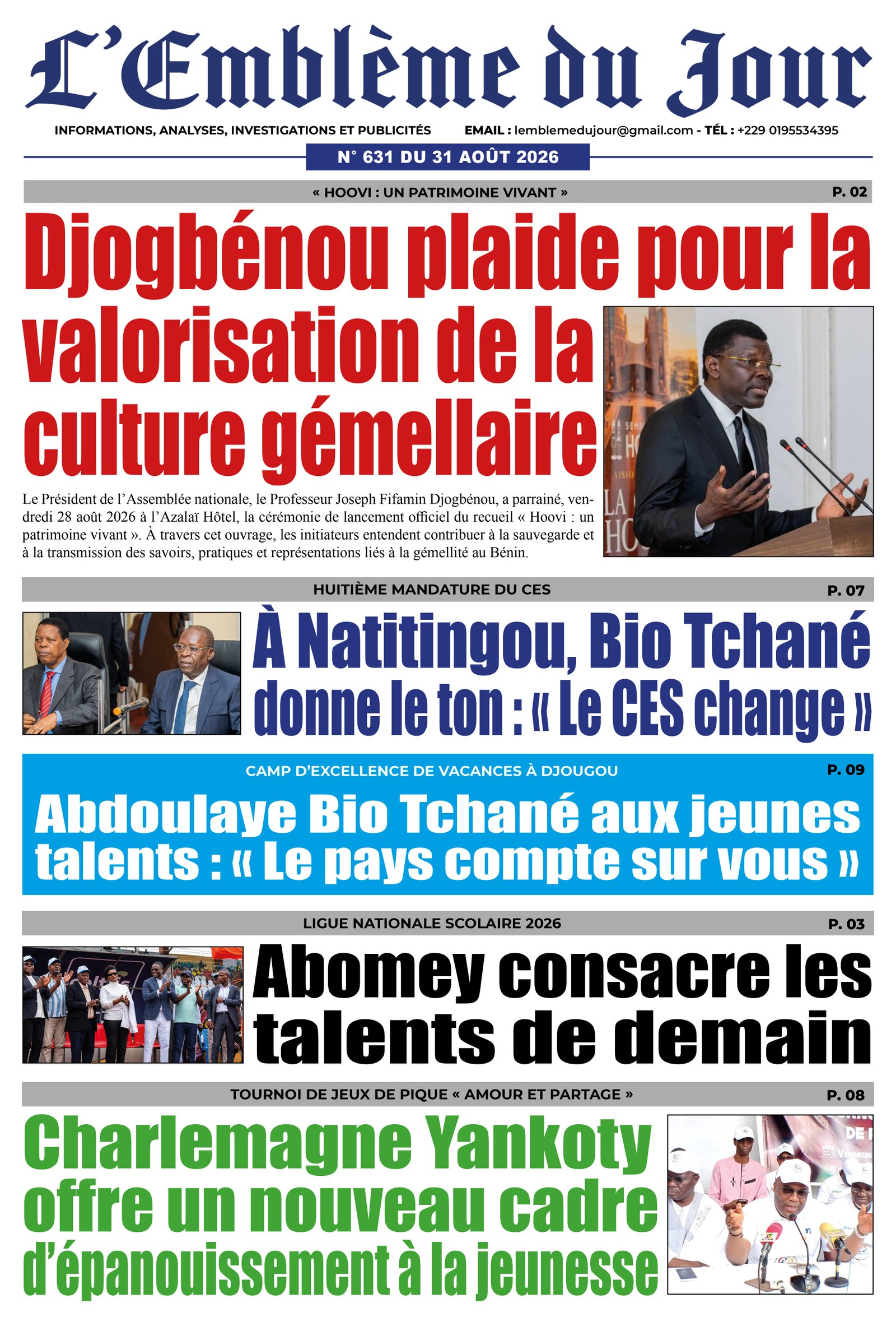 Une du journal