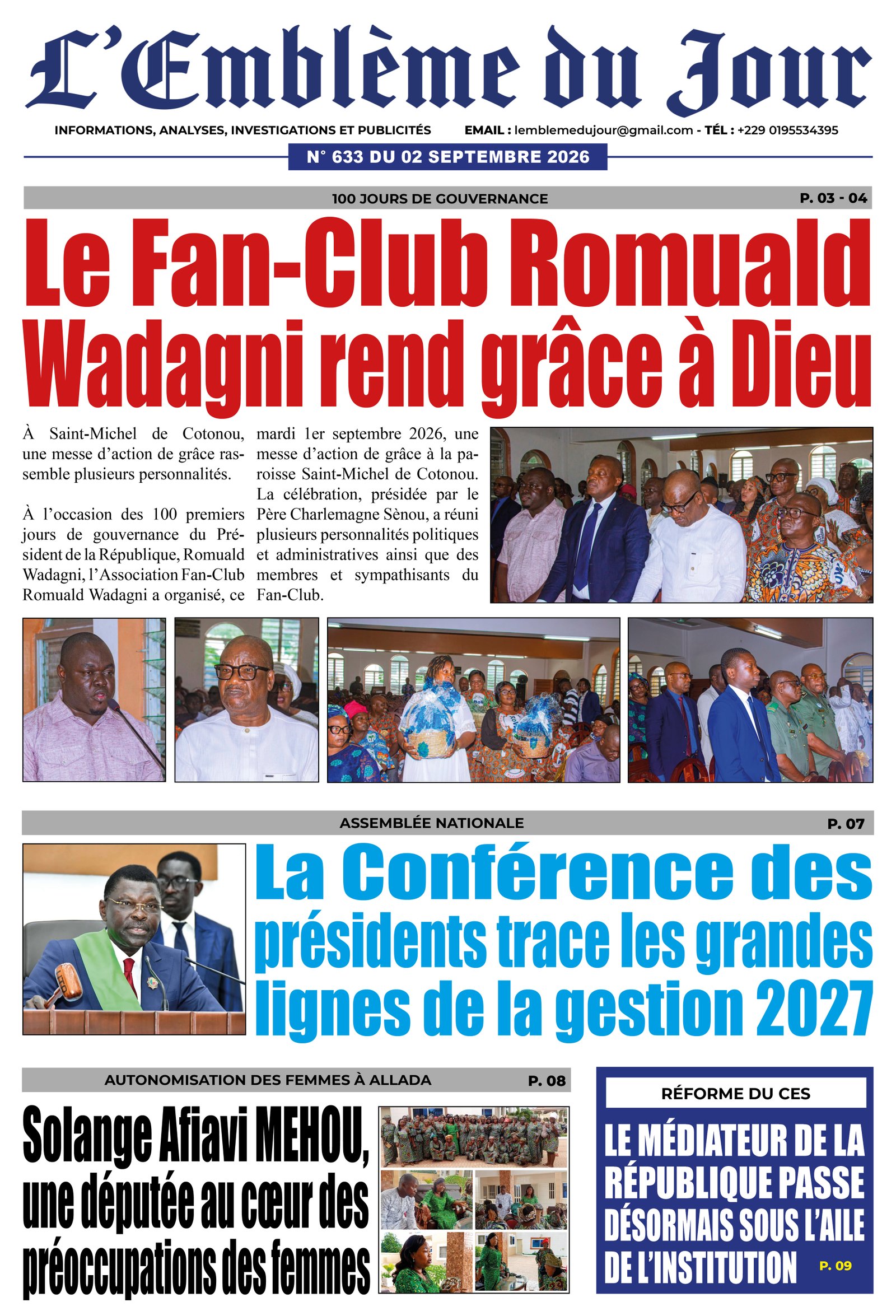 Une du journal