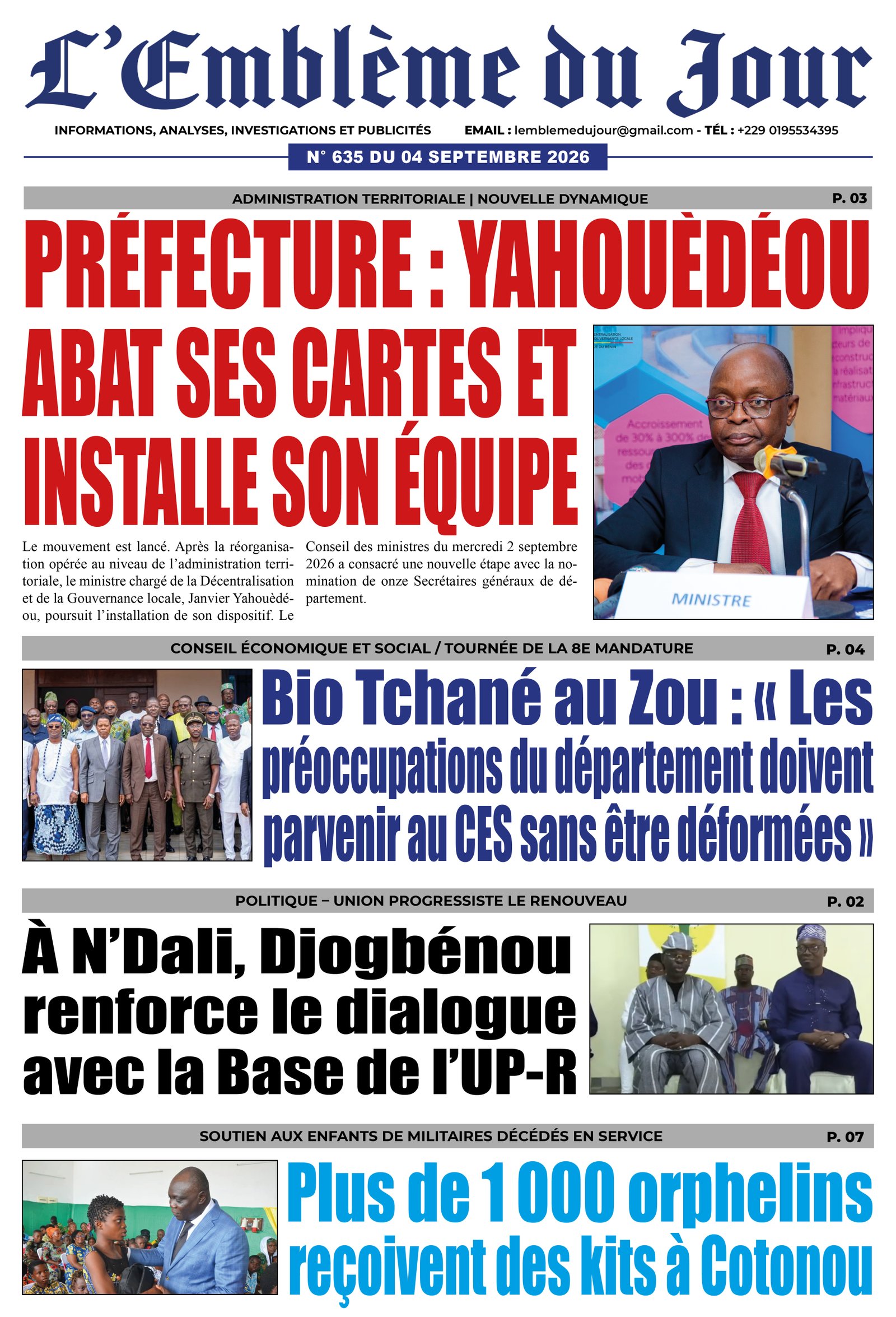 Une du journal